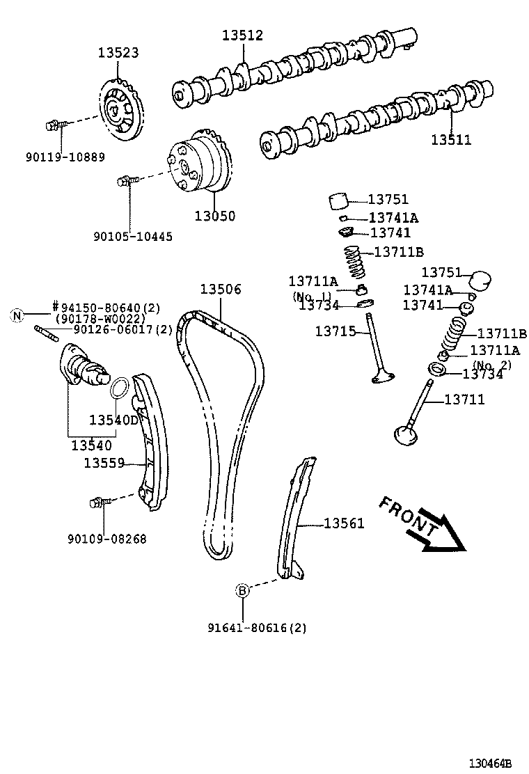 TOYOTA 13506-0D020 - Комплект ангренажна верига vvparts.bg