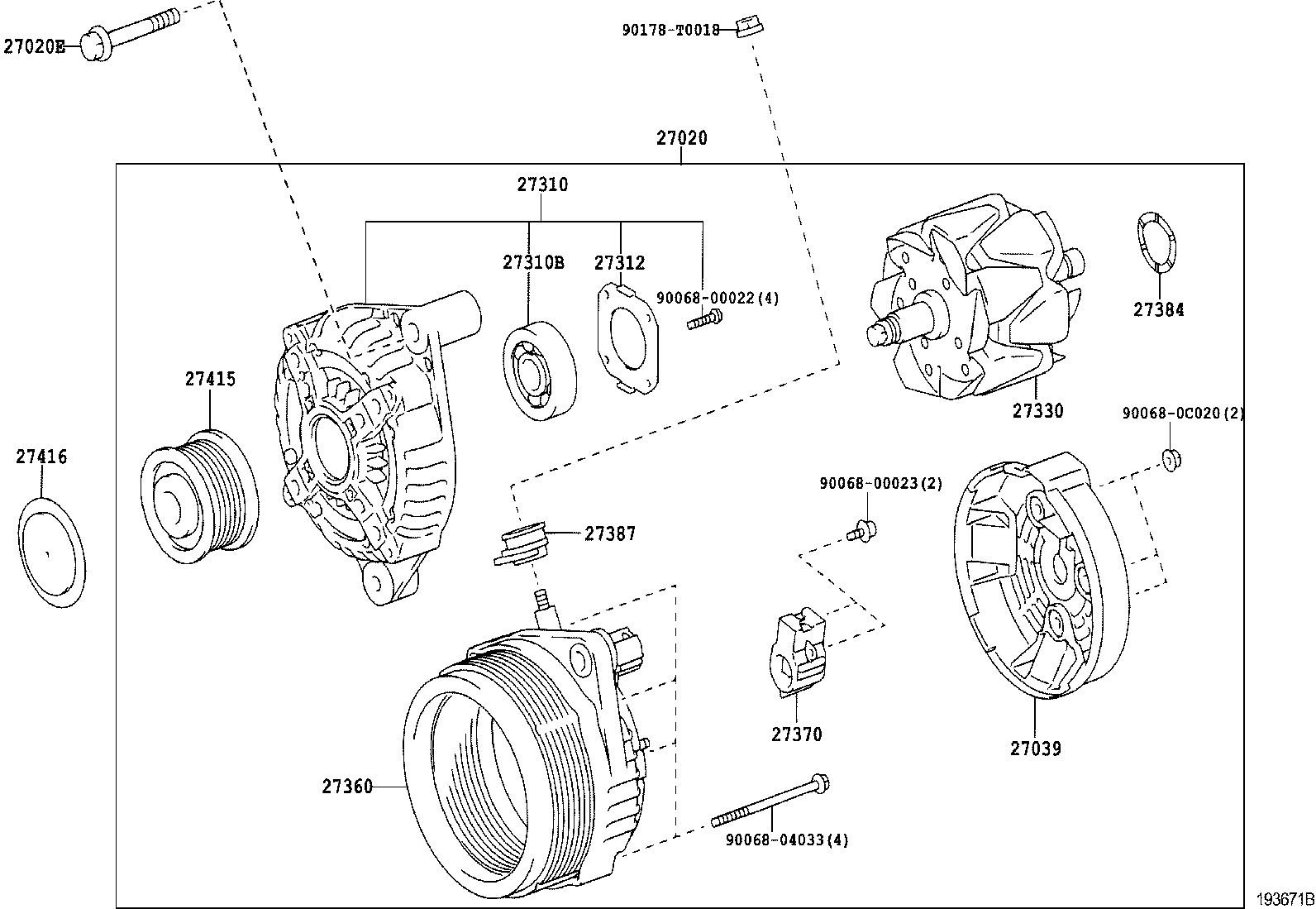 LEXUS 27060-0L022 - Ремъчна шайба, генератор vvparts.bg