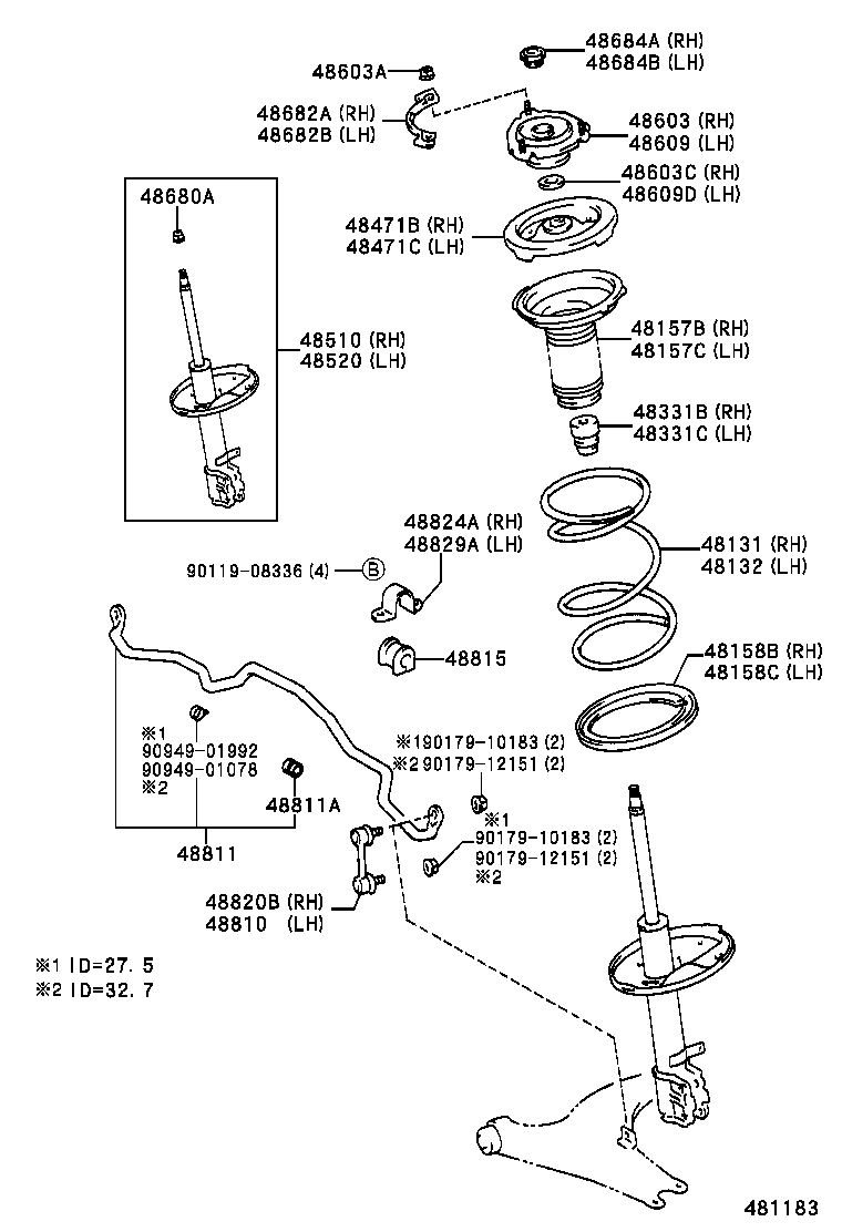 Mitsubishi 48820-33010 - Биалета vvparts.bg