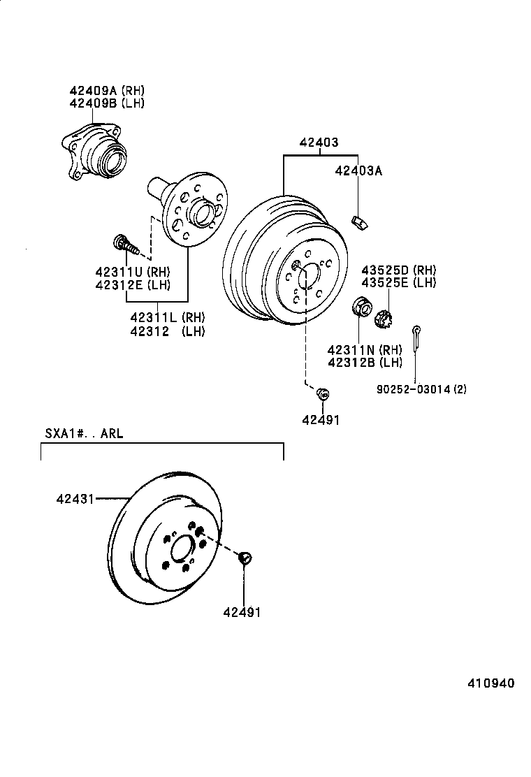 TOYOTA 90252-03014 - Комплект колесен лагер vvparts.bg