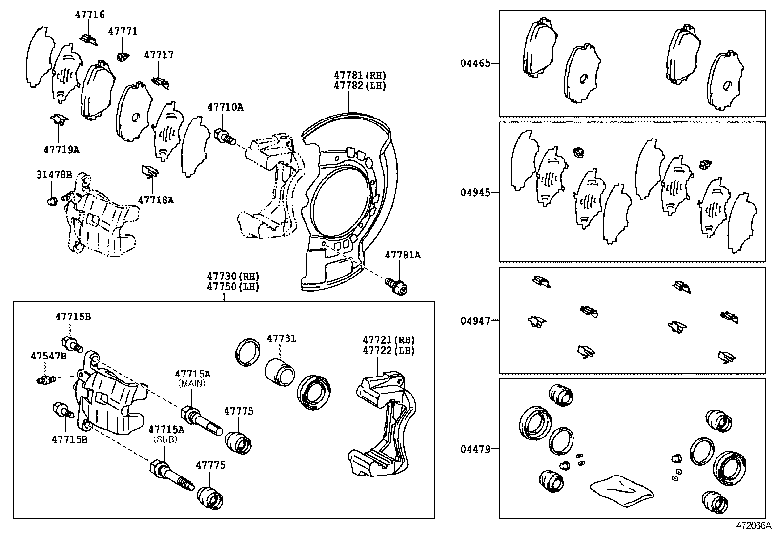 TOYOTA 4773042040 - Спирачен апарат vvparts.bg