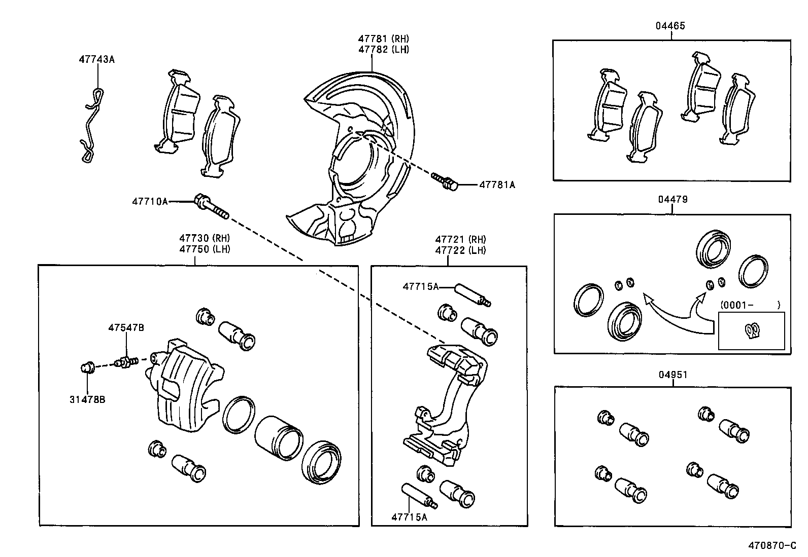 LEXUS 4773009011 - Ремонтен комплект, спирачен апарат vvparts.bg