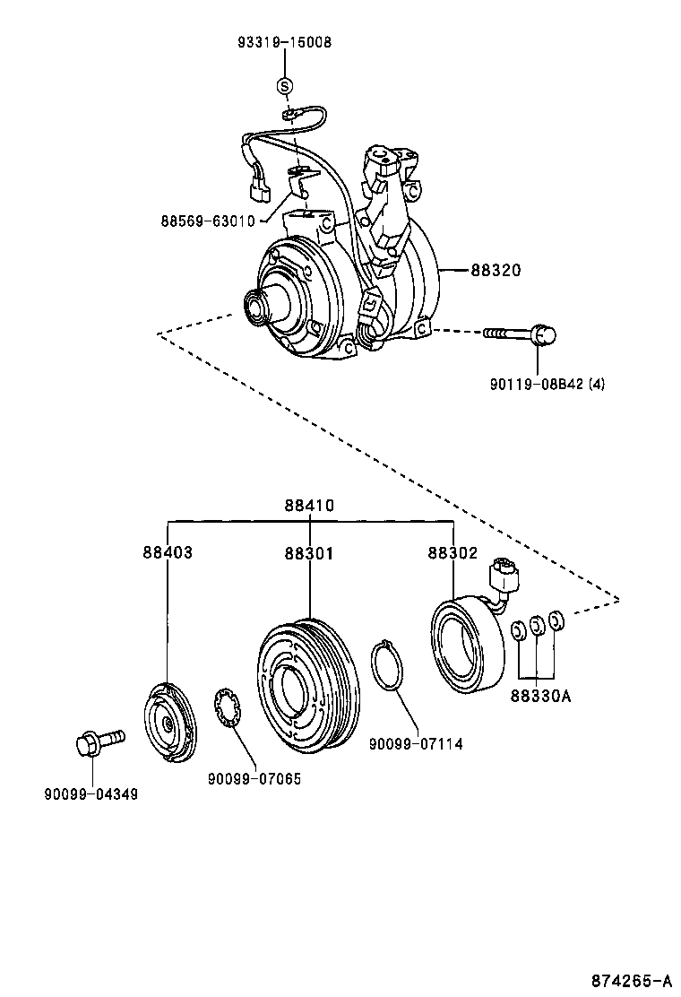 TOYOTA 88320-63020 - Компресор, климатизация vvparts.bg