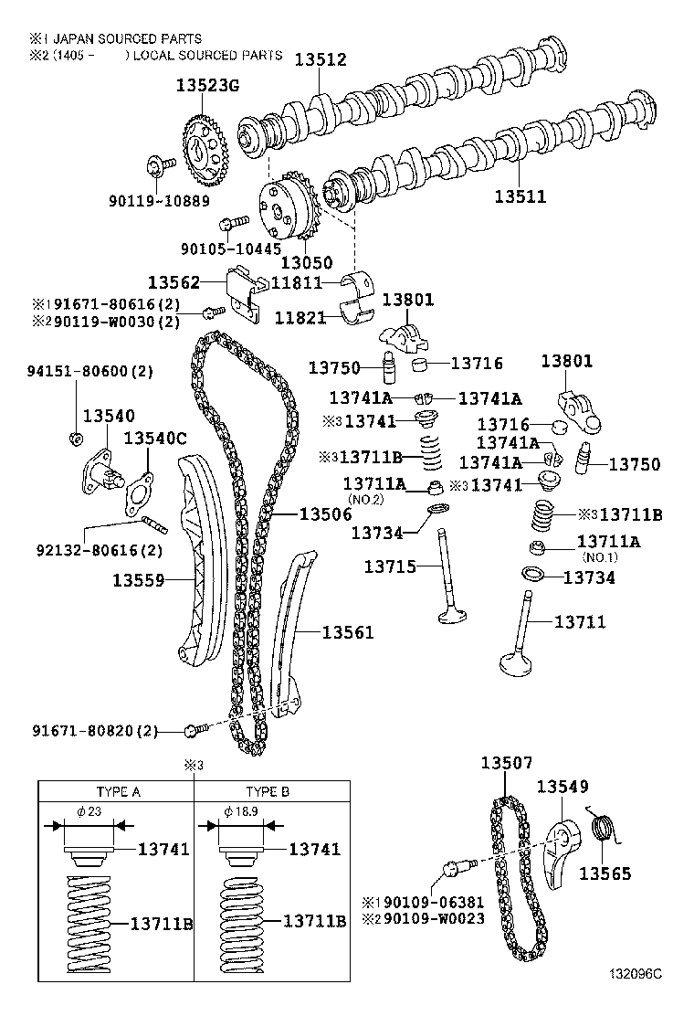 TOYOTA 13561-0T020 - Направляваща шина (плъзгач), ангренажна верига vvparts.bg