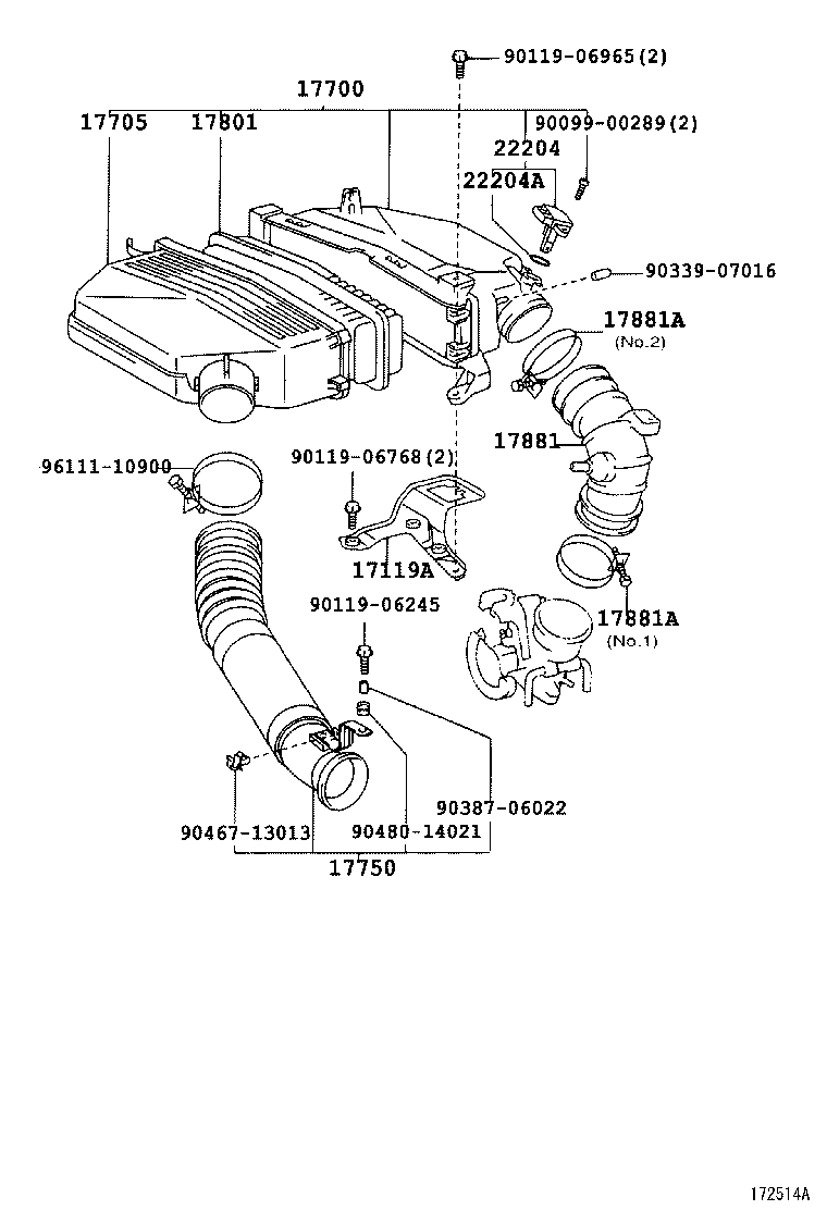 TOYOTA 17801-28010 - Въздушен филтър vvparts.bg