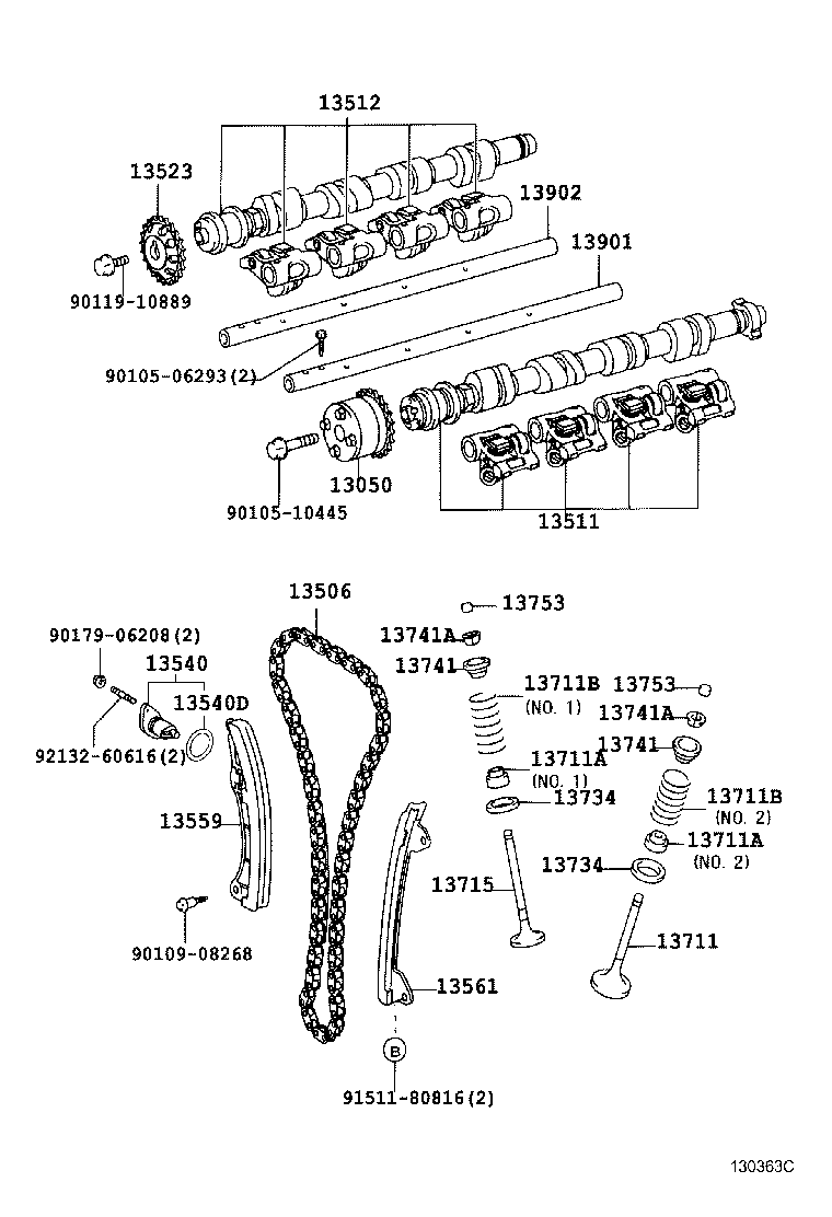 TOYOTA 13561-88600 - Комплект ангренажна верига vvparts.bg