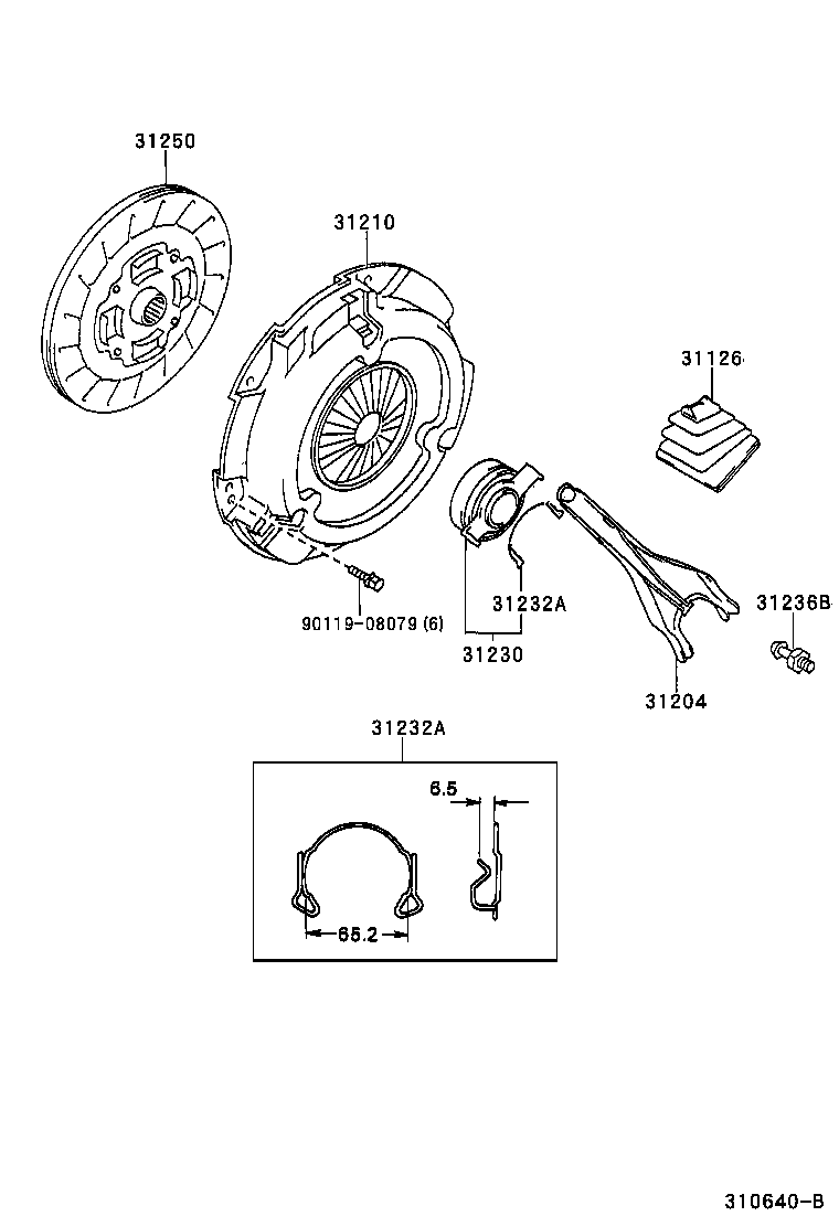 TOYOTA 31210-20380 - Притискателен диск vvparts.bg