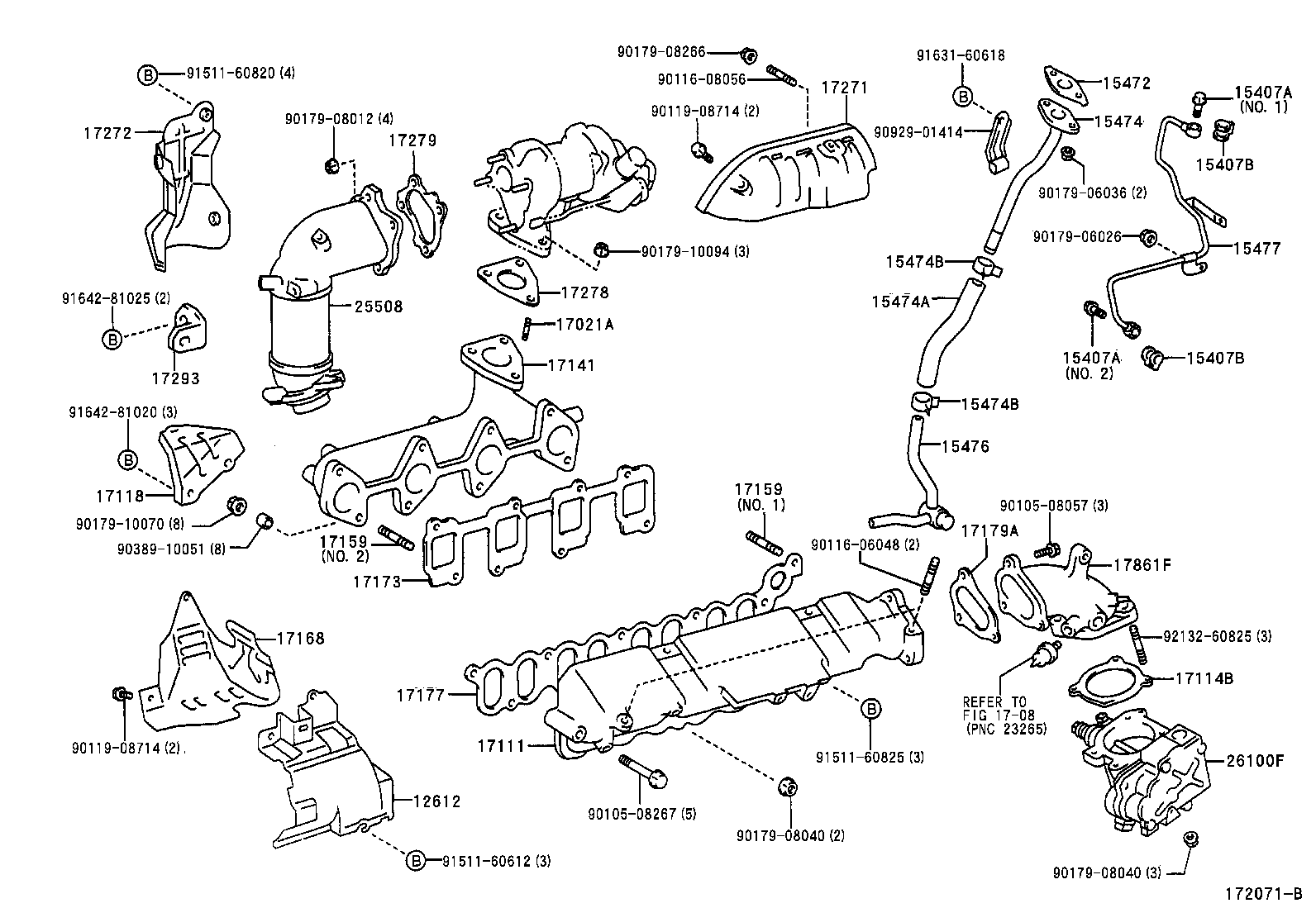 TOYOTA 17177-27010 - Уплътнение, всмукателен колектор vvparts.bg