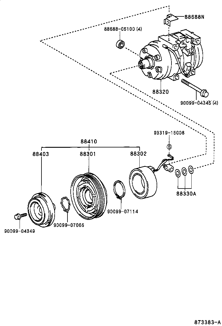 TOYOTA 88410-44050 - Компресор, климатизация vvparts.bg