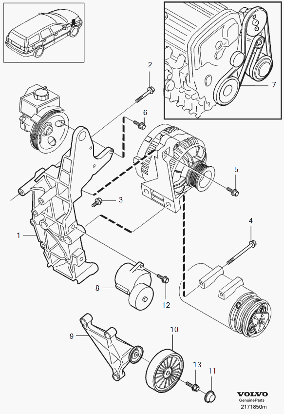 Volvo 31251250 - Ремъчен обтегач, пистов ремък vvparts.bg