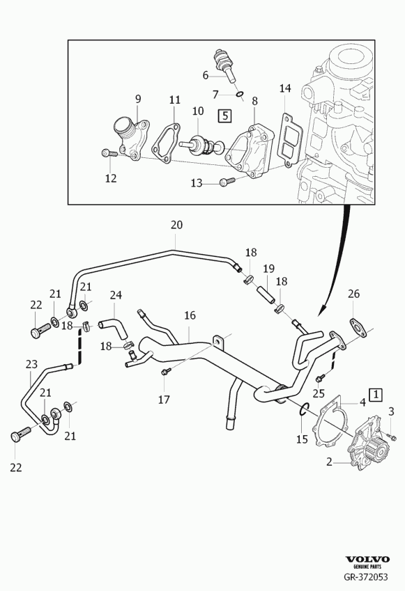 Volvo 8 653 103 - Датчик, температура на охладителната течност vvparts.bg