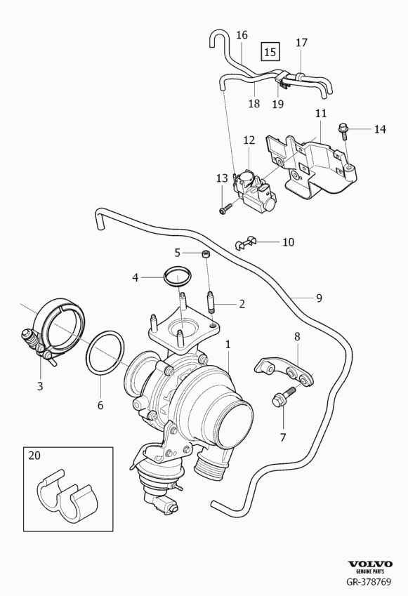 Volvo 36012381 - Турбина, принудително пълнене с въздух vvparts.bg