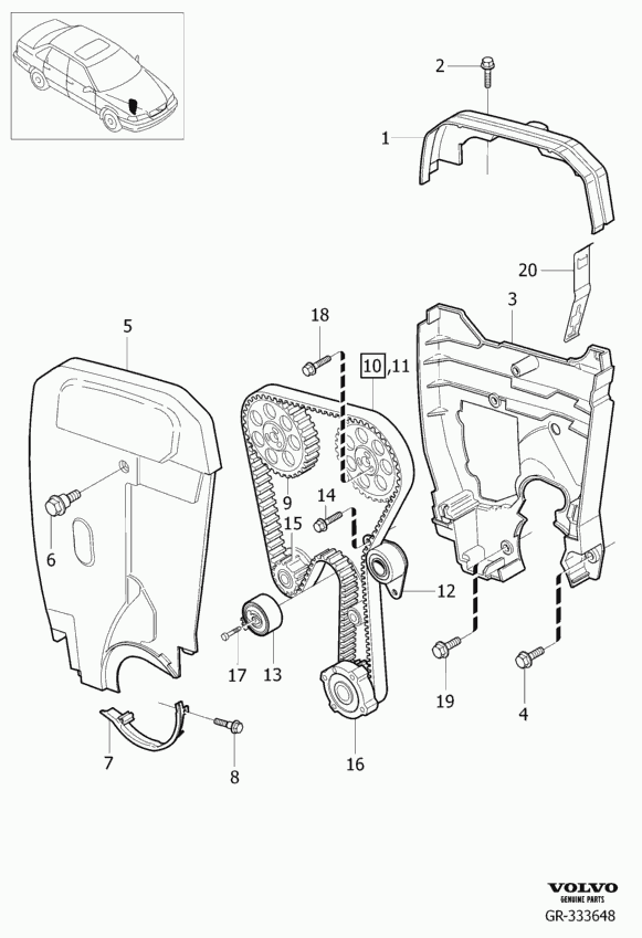 Volvo 30758263 - Комплект ангренажен ремък vvparts.bg