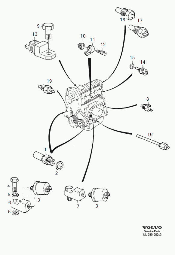 Volvo 3435172 - Термошалтер, вентилатор на радиатора vvparts.bg