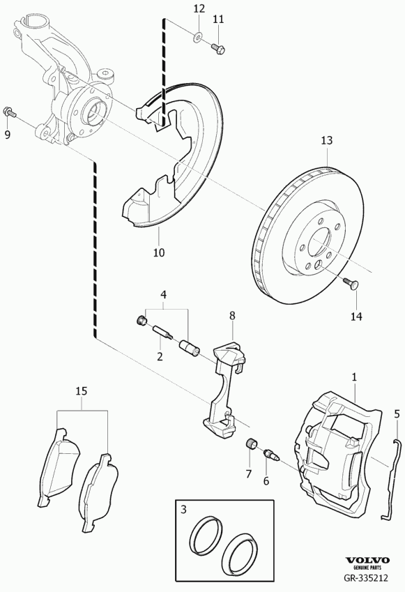 Volvo 30793941 - Комплект спирачно феродо, дискови спирачки vvparts.bg