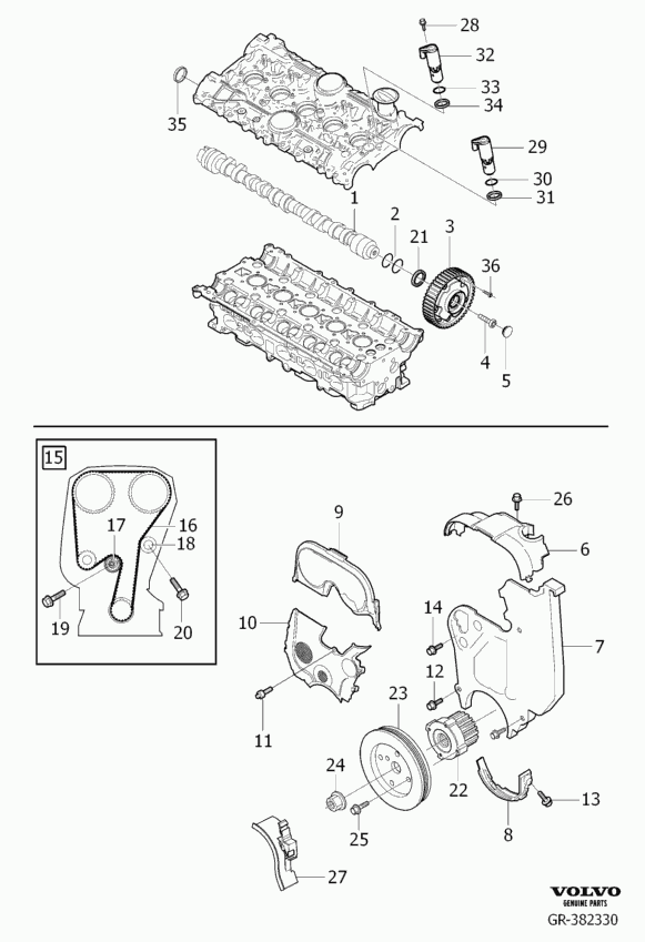 VOLVO (CHANGAN) 30731727 - Комплект ангренажен ремък vvparts.bg