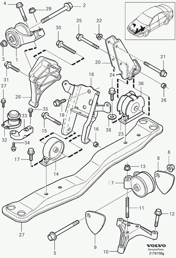 Volvo 985490 - Трапецовиден ремък vvparts.bg