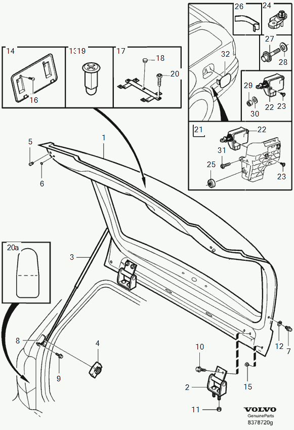 Volvo 30803472 - Газов амортисьор, багажно / товарно пространство vvparts.bg