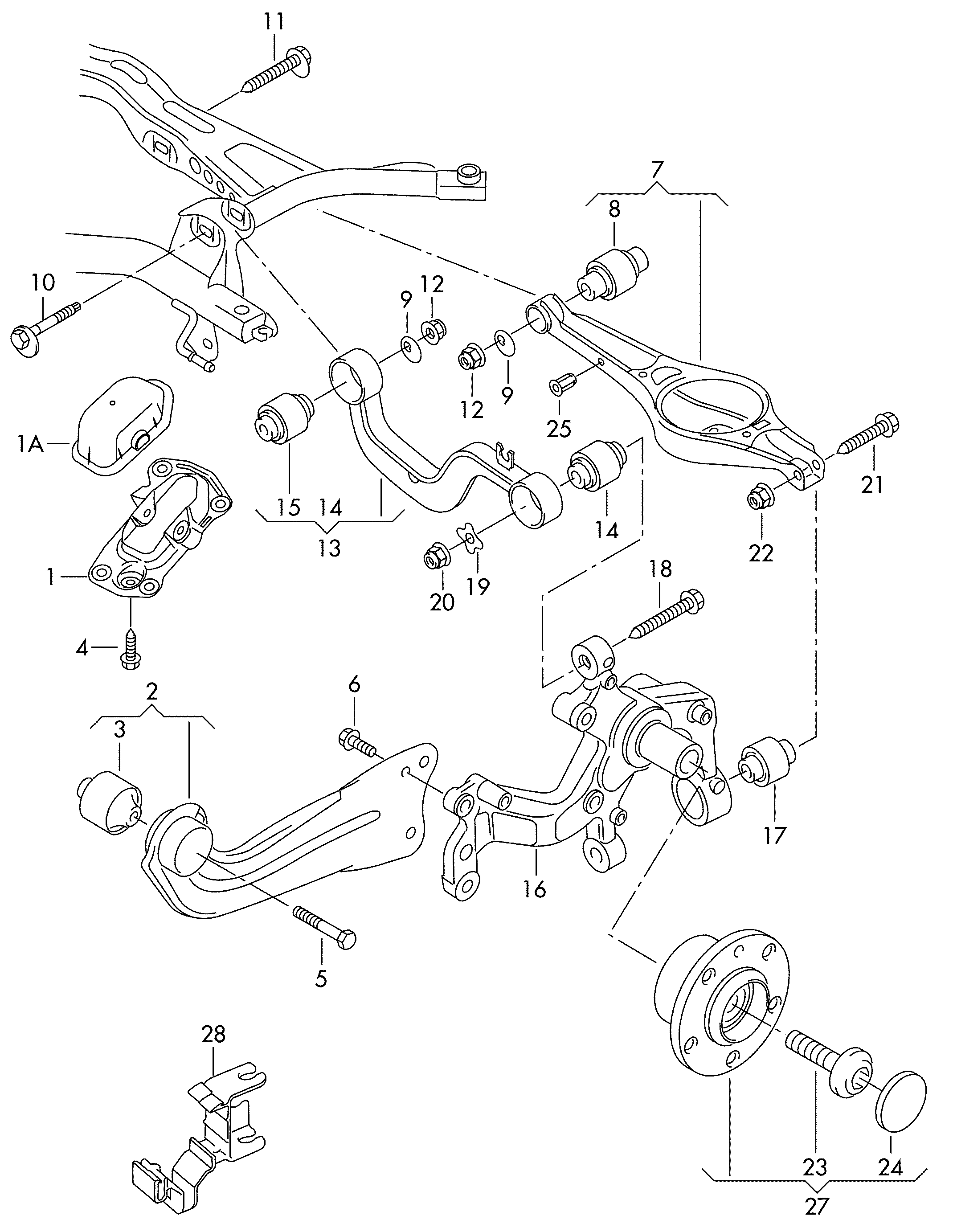 VAG 1K0 505 323 N - Носач, окачване на колелата vvparts.bg