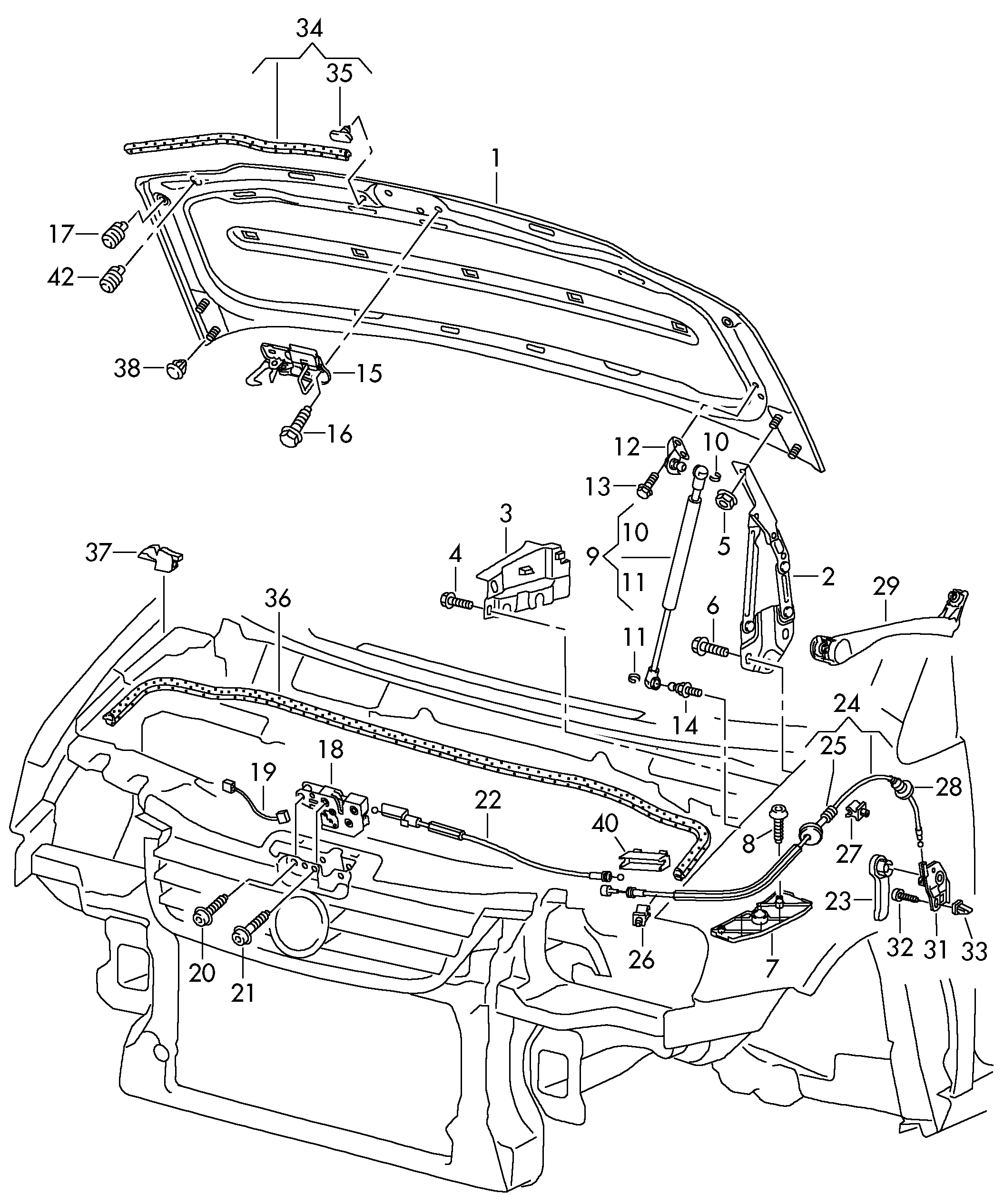 AUDI 1T0823359C - Газов амортисьор, багажно / товарно пространство vvparts.bg