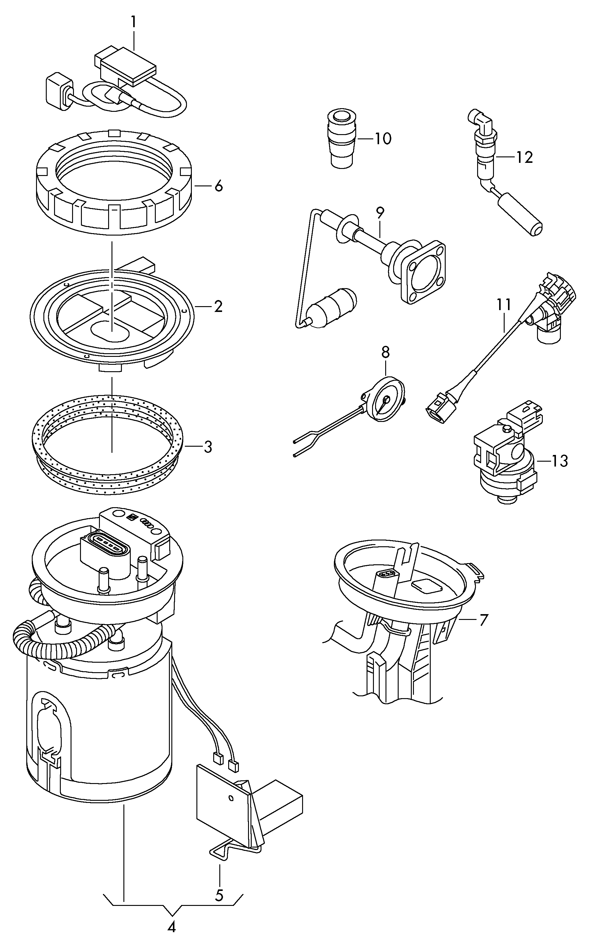 Skoda 1T0919050F - Горивопроводен модул (горивна помпа+сонда) vvparts.bg