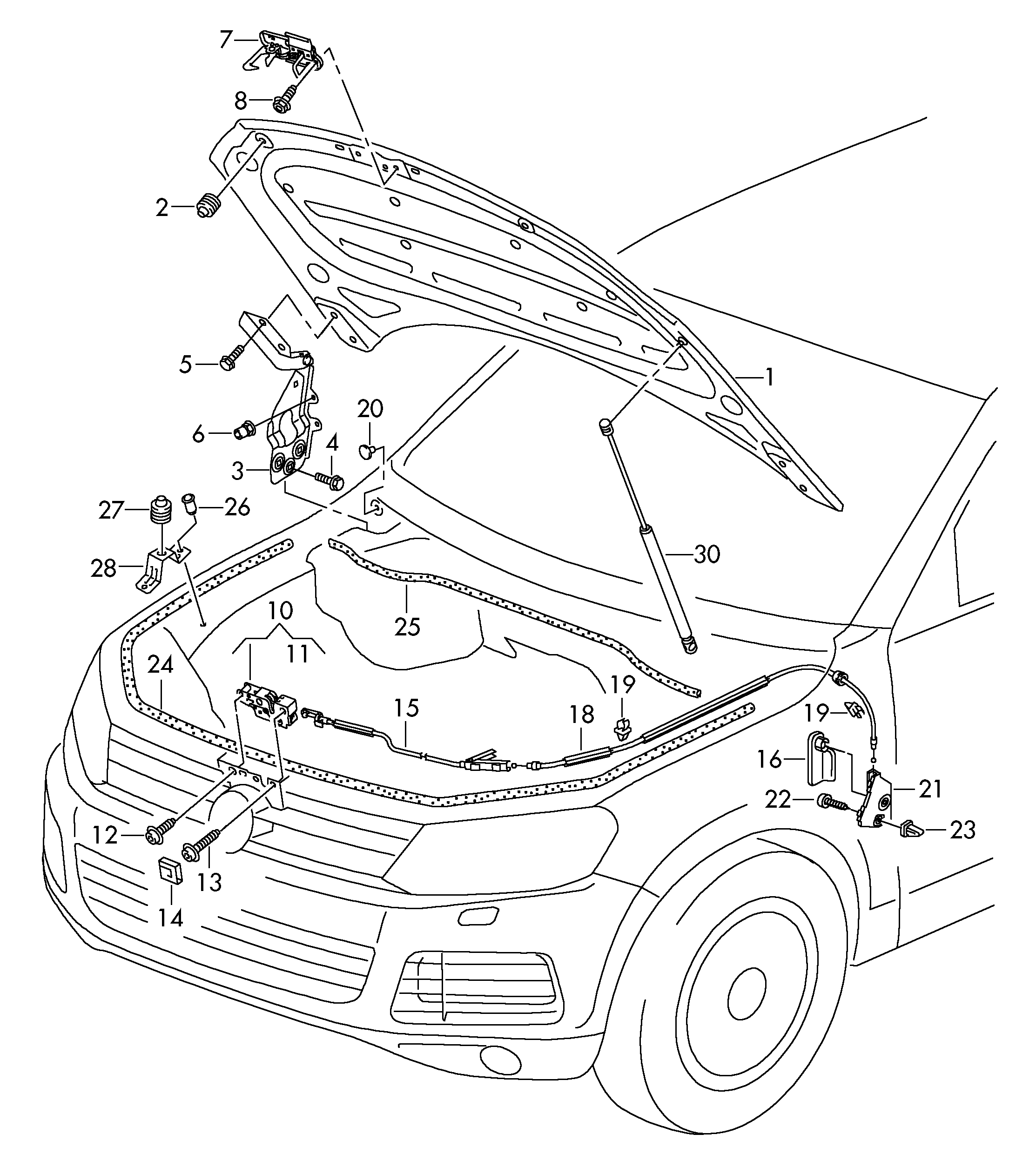 VAG 7P6 823 359 - Газов амортисьор, капак на двигателя vvparts.bg