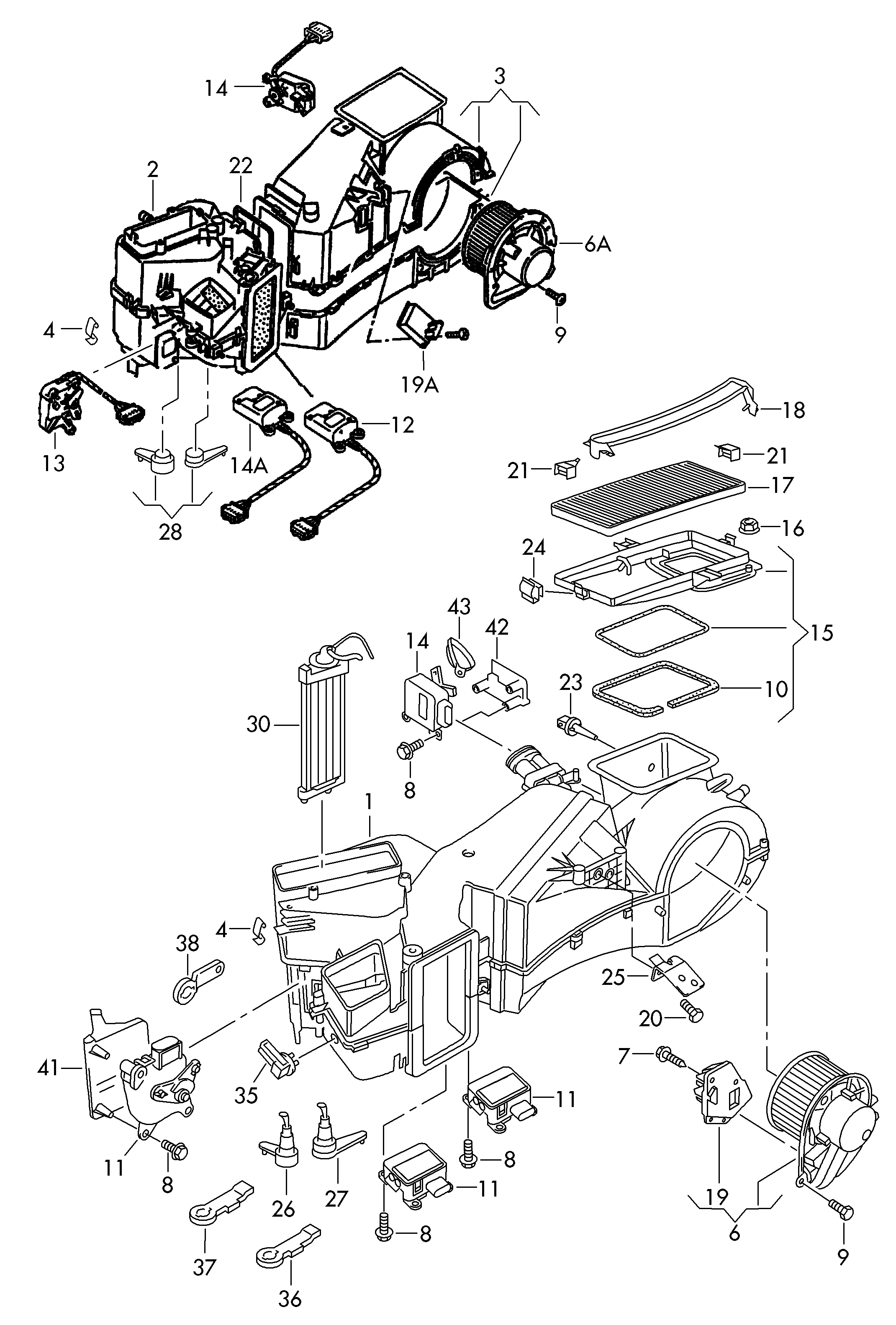 VW 8D1 907 521 - Управляващ блок, отопление / вентилация vvparts.bg