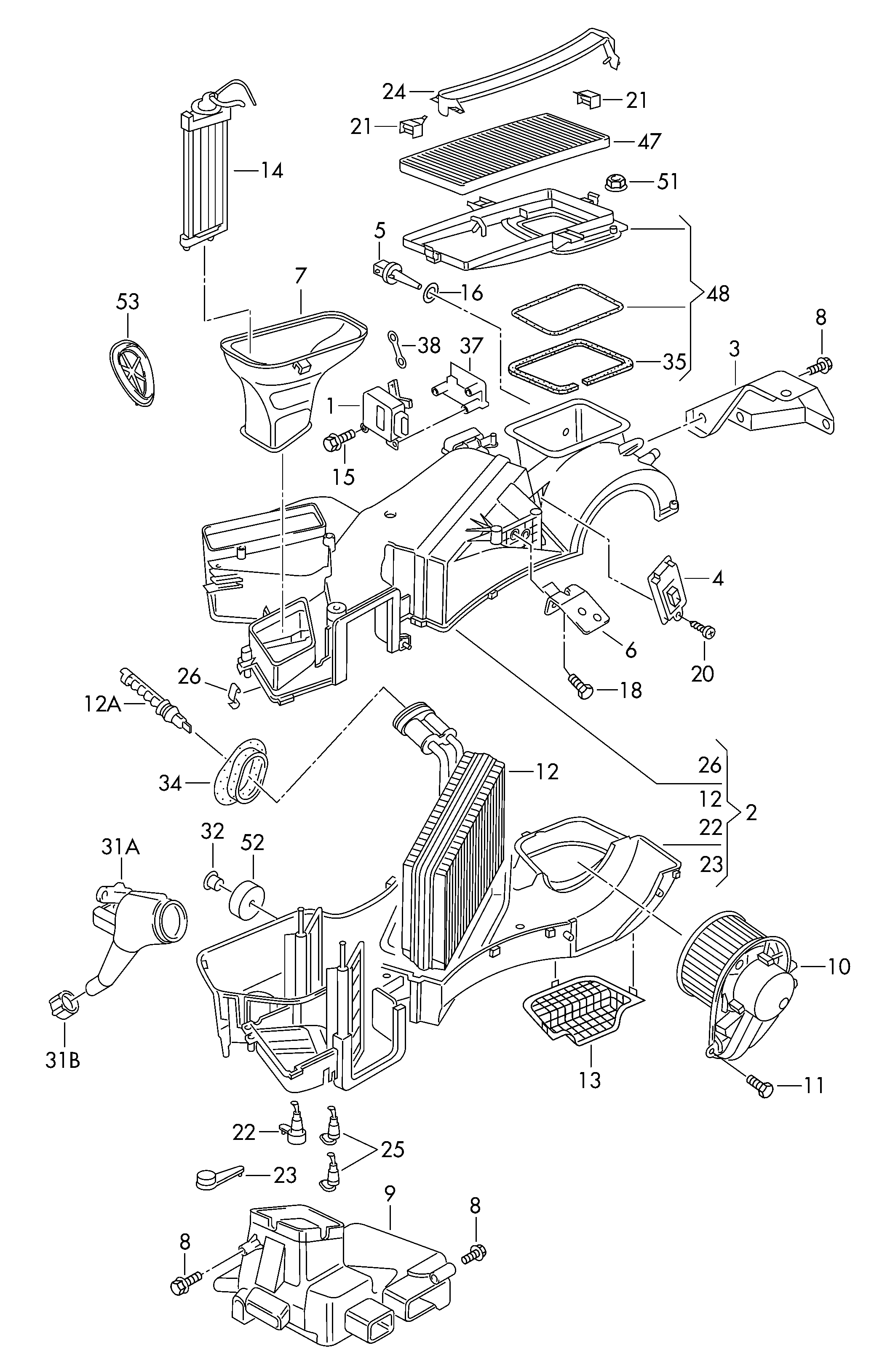 VW 3B1 819 640 A - Филтър купе (поленов филтър) vvparts.bg