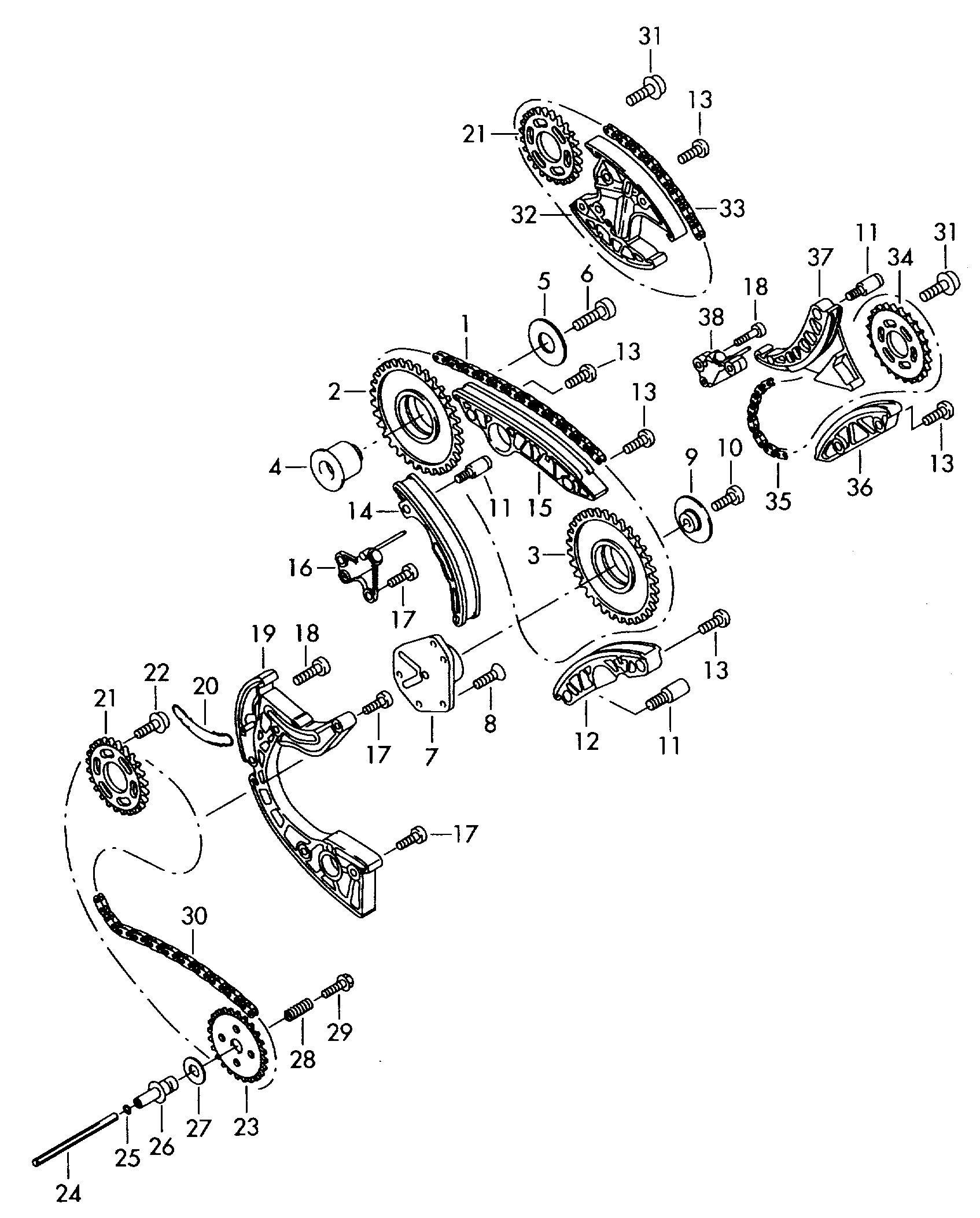 VAG 059 109 507 D - Комплект ангренажна верига vvparts.bg