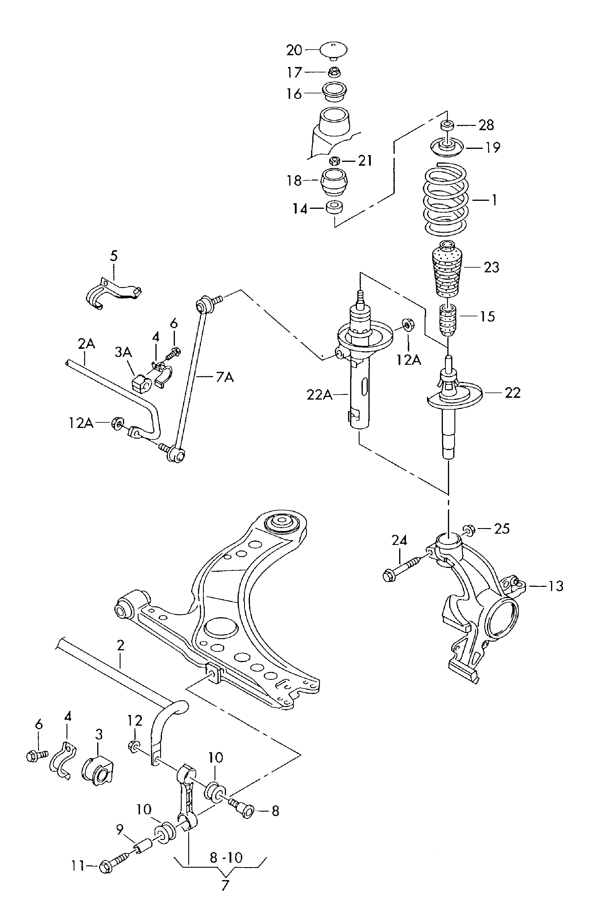 Seat 1J0 413 031 BJ - Амортисьор vvparts.bg