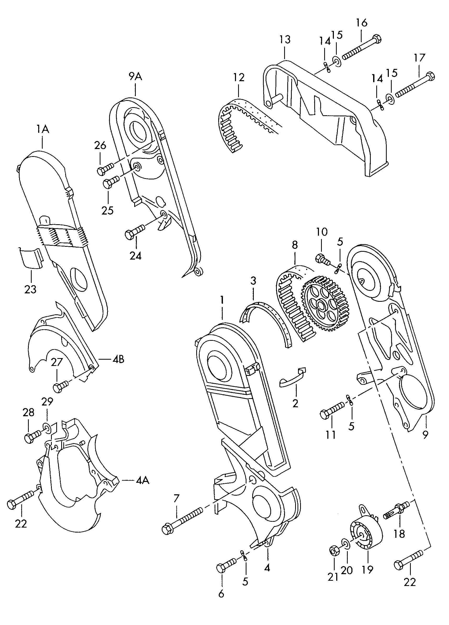 VW N 010 377 1 - Комплект ангренажен ремък vvparts.bg