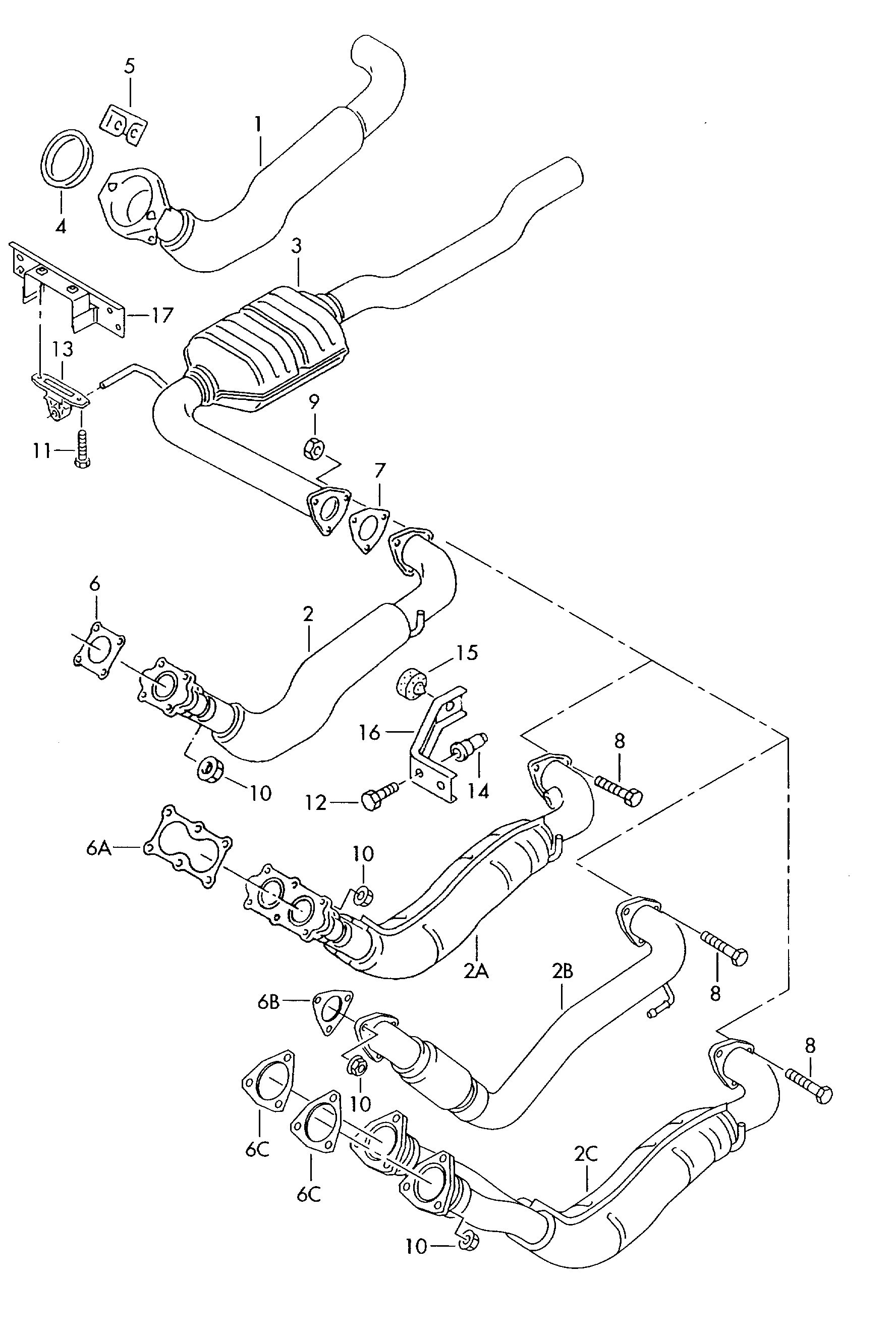 VAG 044 253 115 B - Уплътнение, изпускателни тръби vvparts.bg