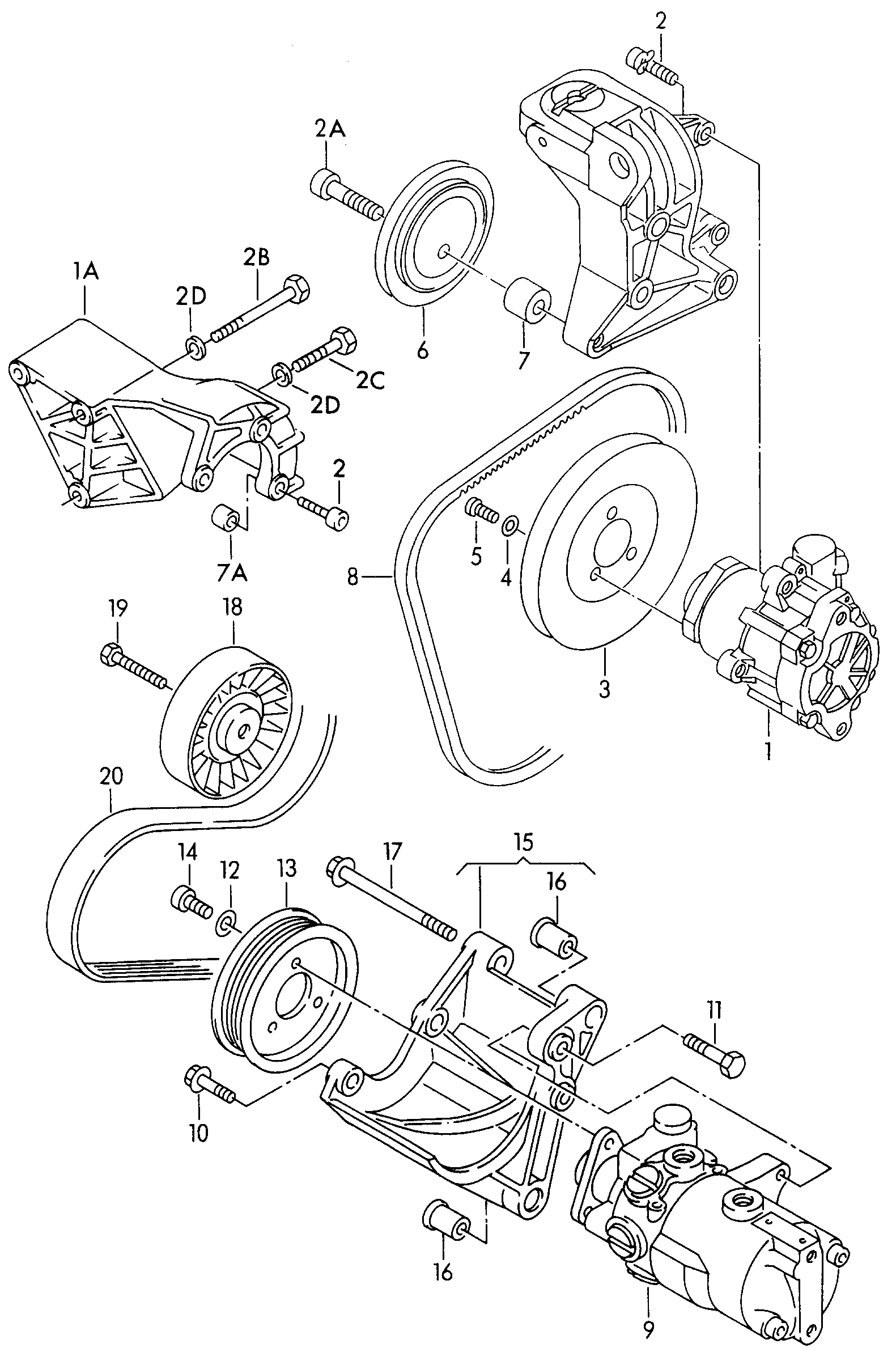 AUDI 074 145 278 E - Паразитна / водеща ролка, пистов ремък vvparts.bg