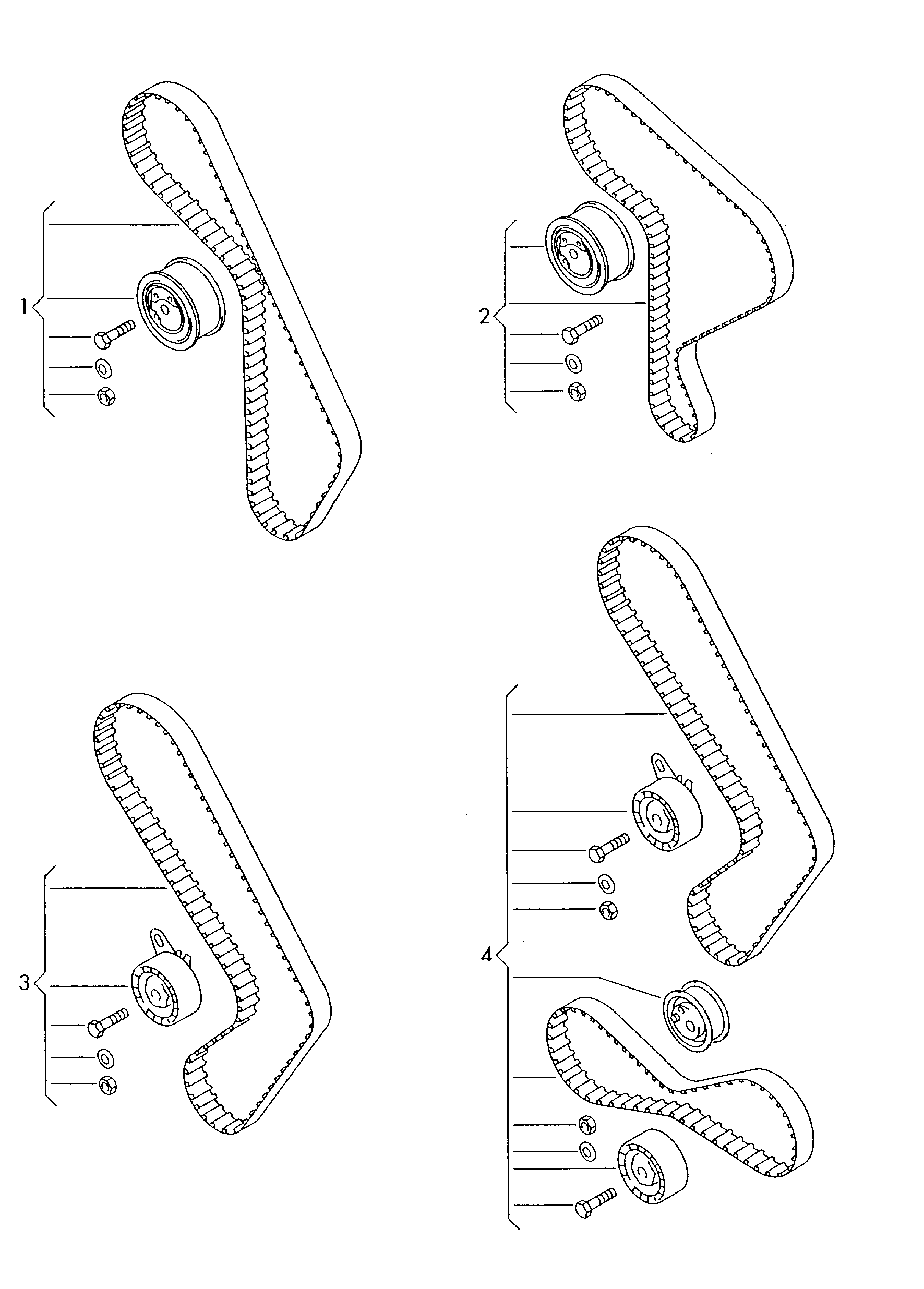 Seat 074 198 119 D - Комплект ангренажен ремък vvparts.bg