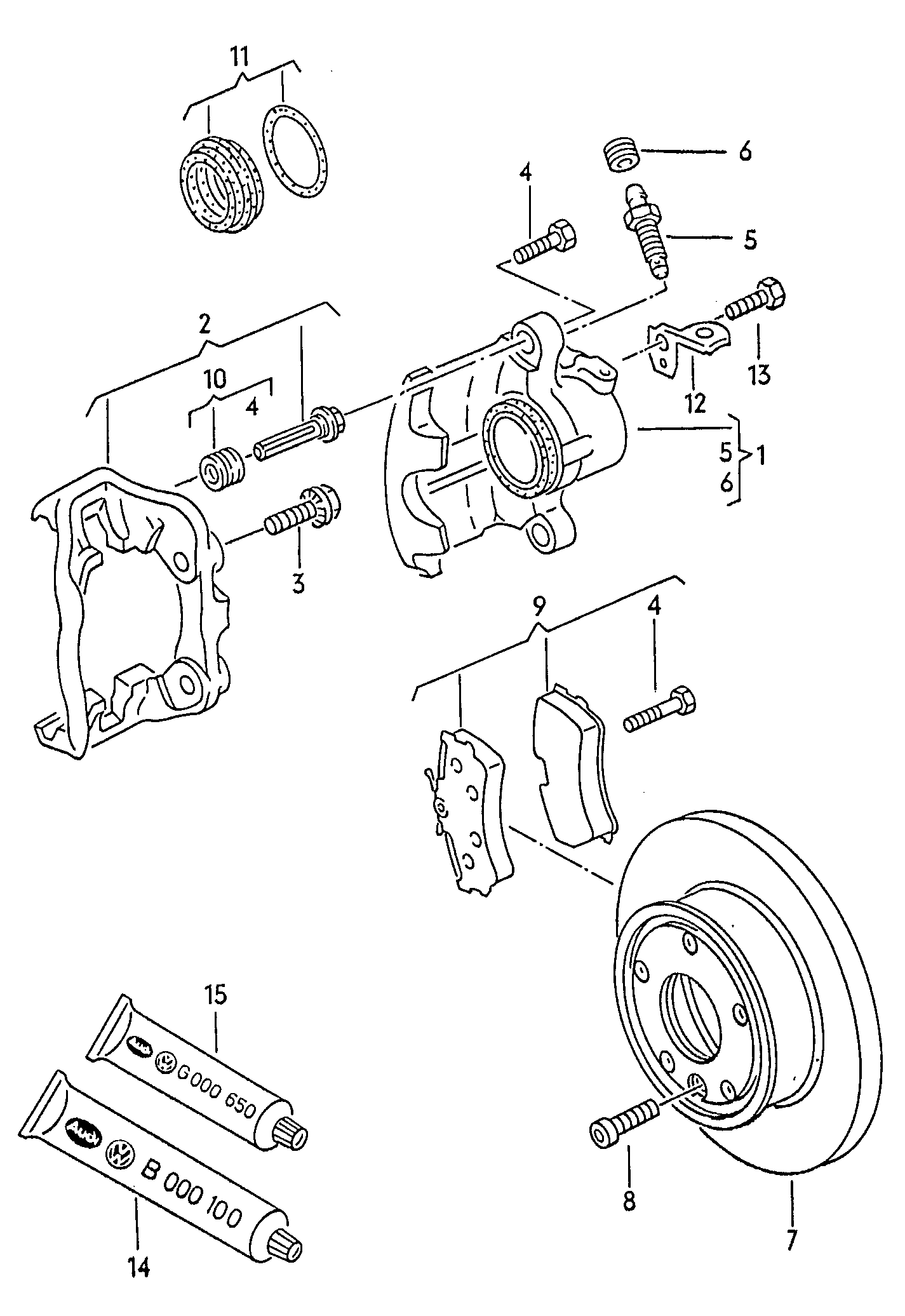 Skoda 701698151J - Комплект спирачно феродо, дискови спирачки vvparts.bg