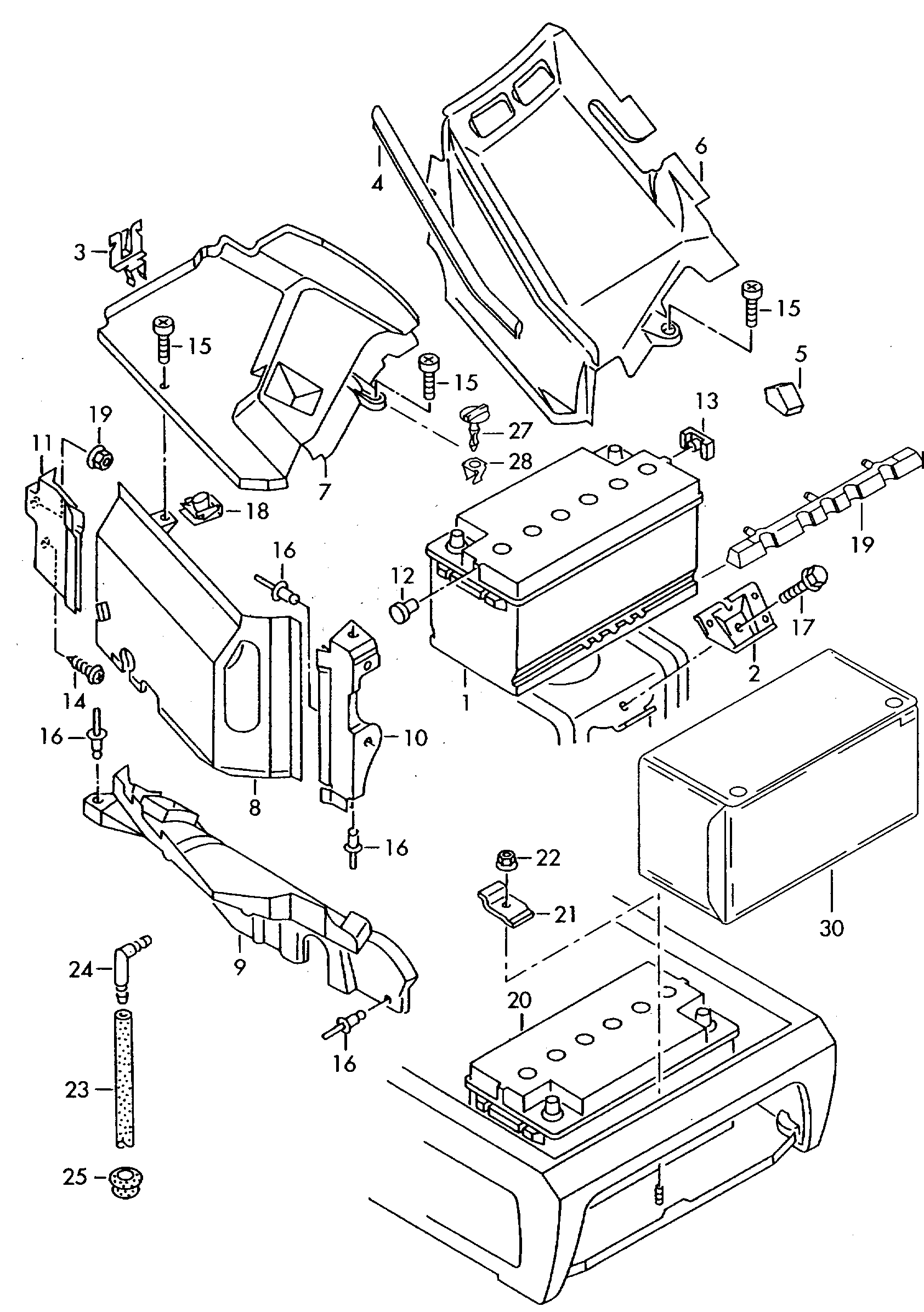 Opel 191915105AA - battery with charge state indicator, filled and charged vvparts.bg