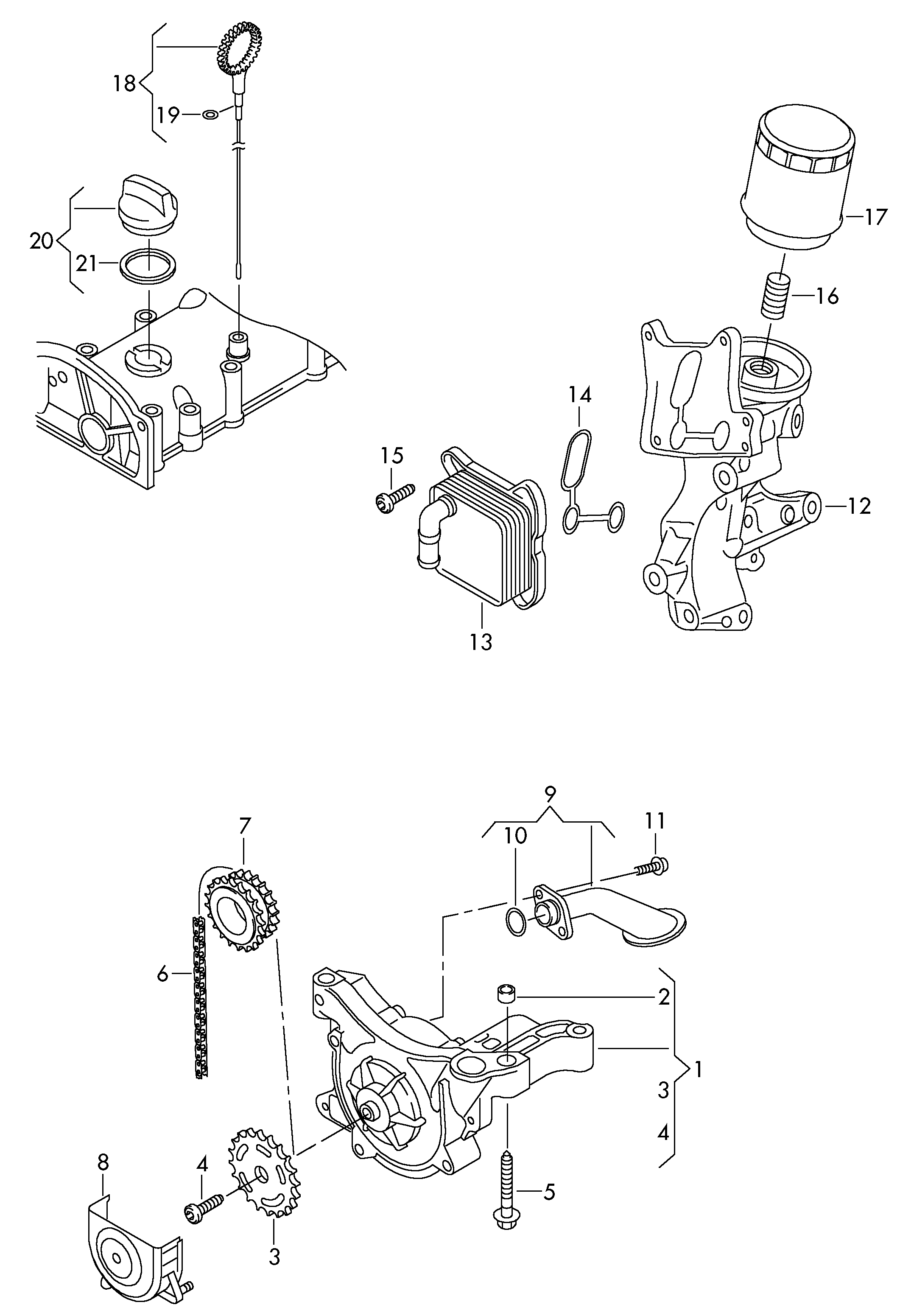 Seat 03F 115 225 - Верига, задвижване на маслената помпа vvparts.bg