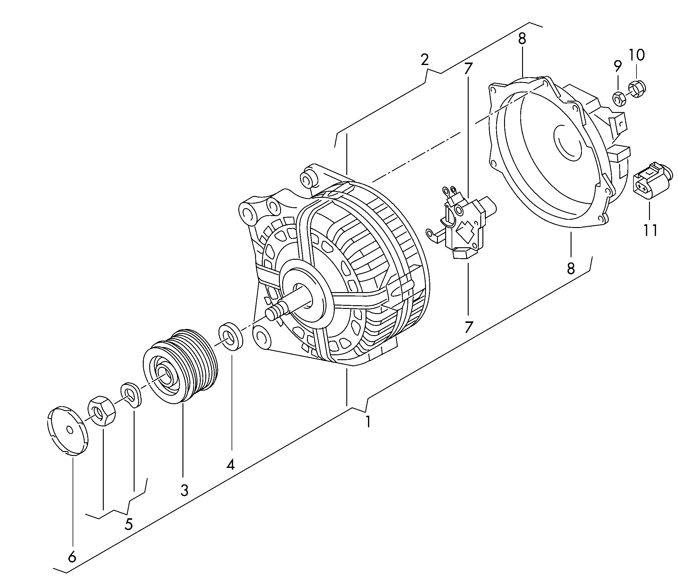 Skoda 03F903023EX - Генератор vvparts.bg