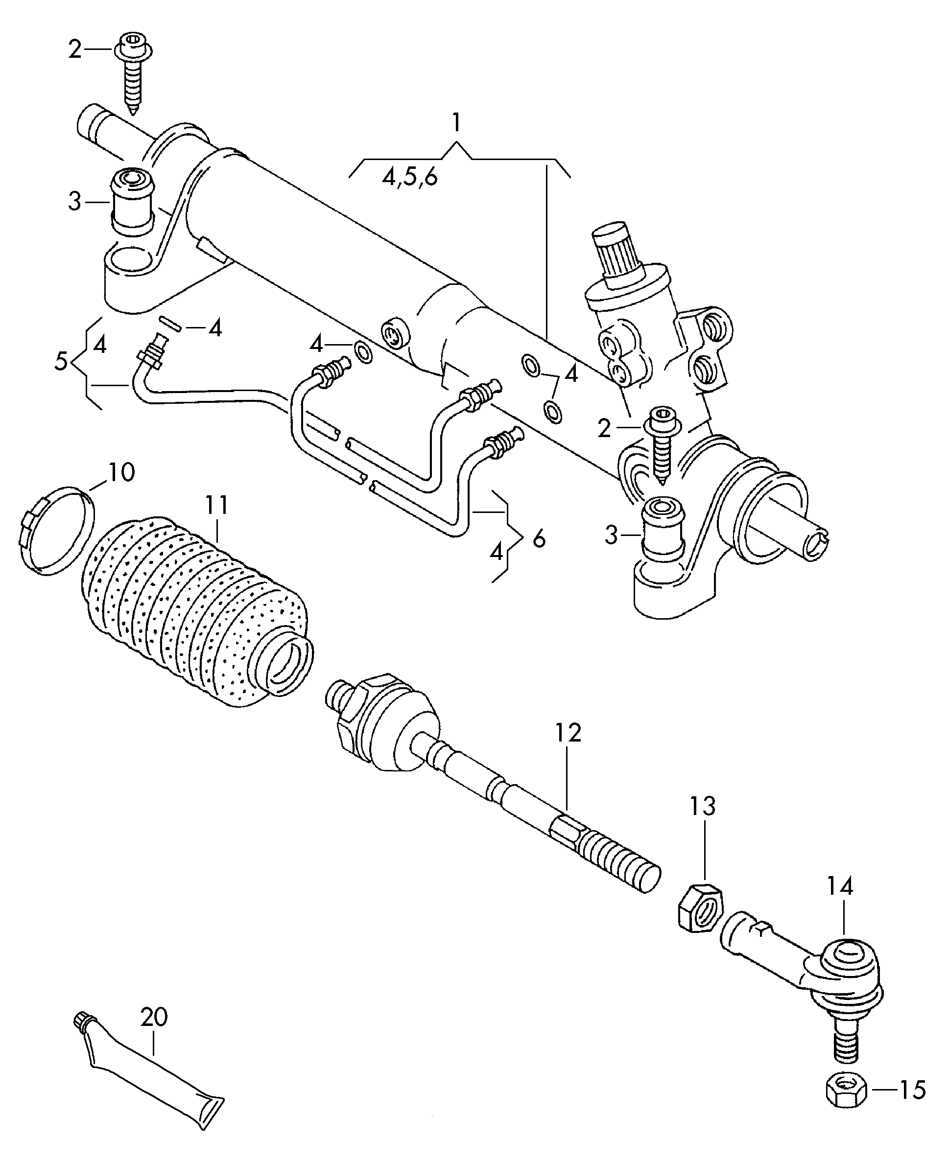 VAG 701 419 811 E - Накрайник на напречна кормилна щанга vvparts.bg