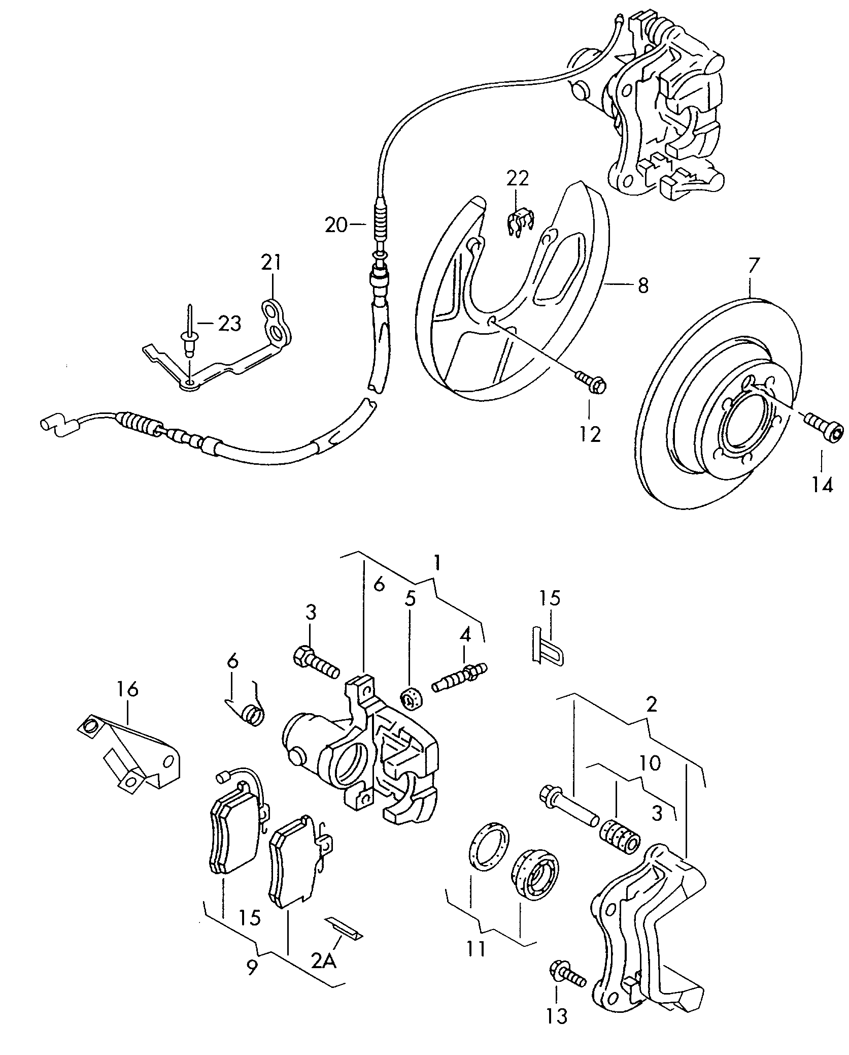 VW 7D0615231A - Комплект принадлежности, дискови накладки vvparts.bg