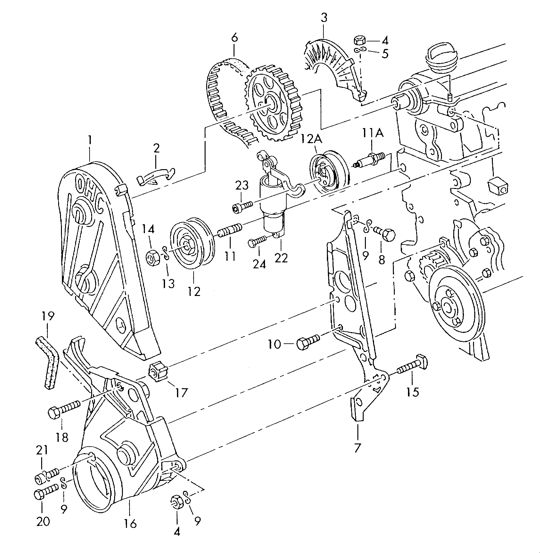 AUDI 026 109 243 L - Обтяжна ролка, ангренаж vvparts.bg