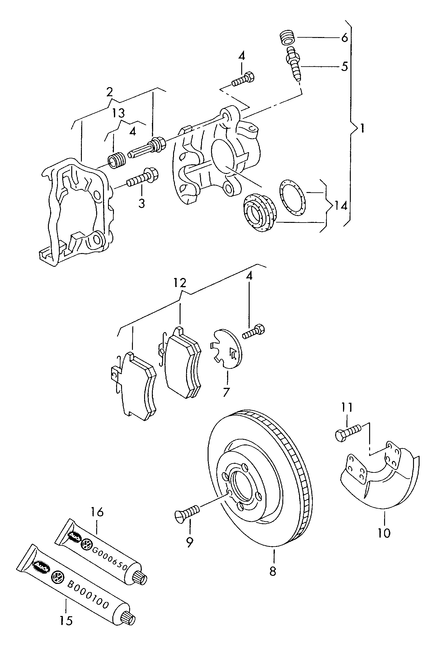 AUDI 357698480 X - 1 set: brake caliper housing vvparts.bg