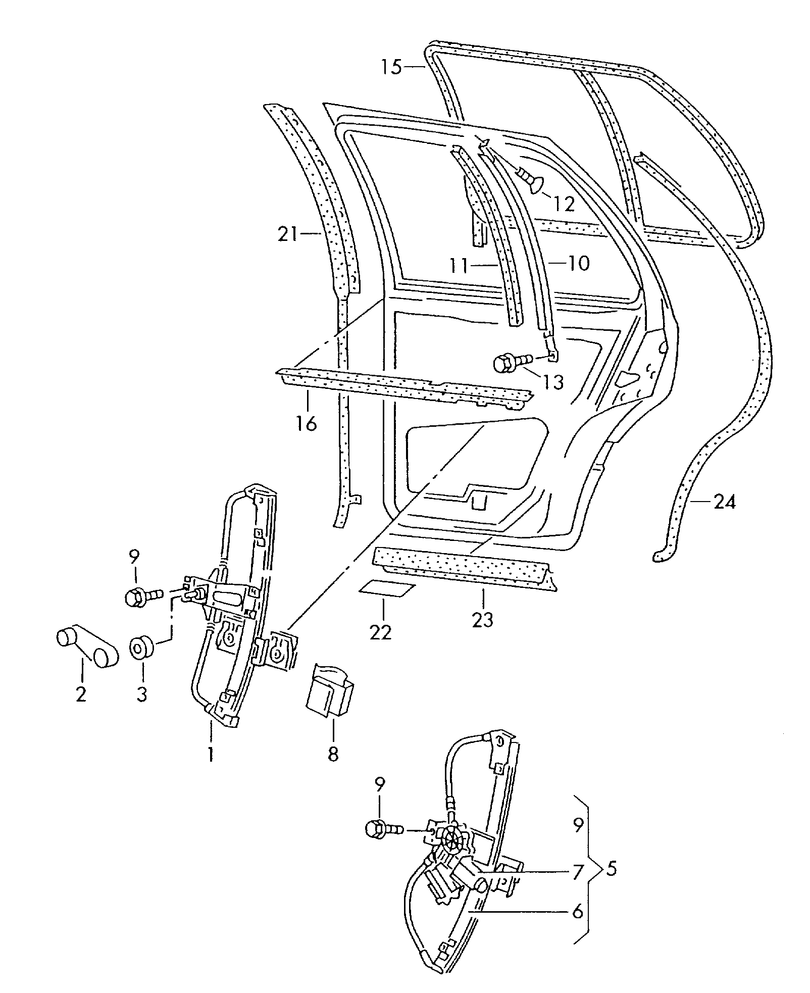 VAG 1H4 839 401 E - Стъклоподемник vvparts.bg