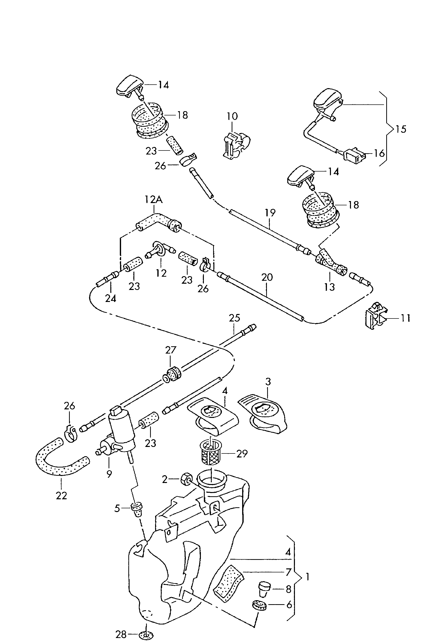 Porsche 1H6955651 - Водна помпа за миещо устр., почистване на стъклата vvparts.bg