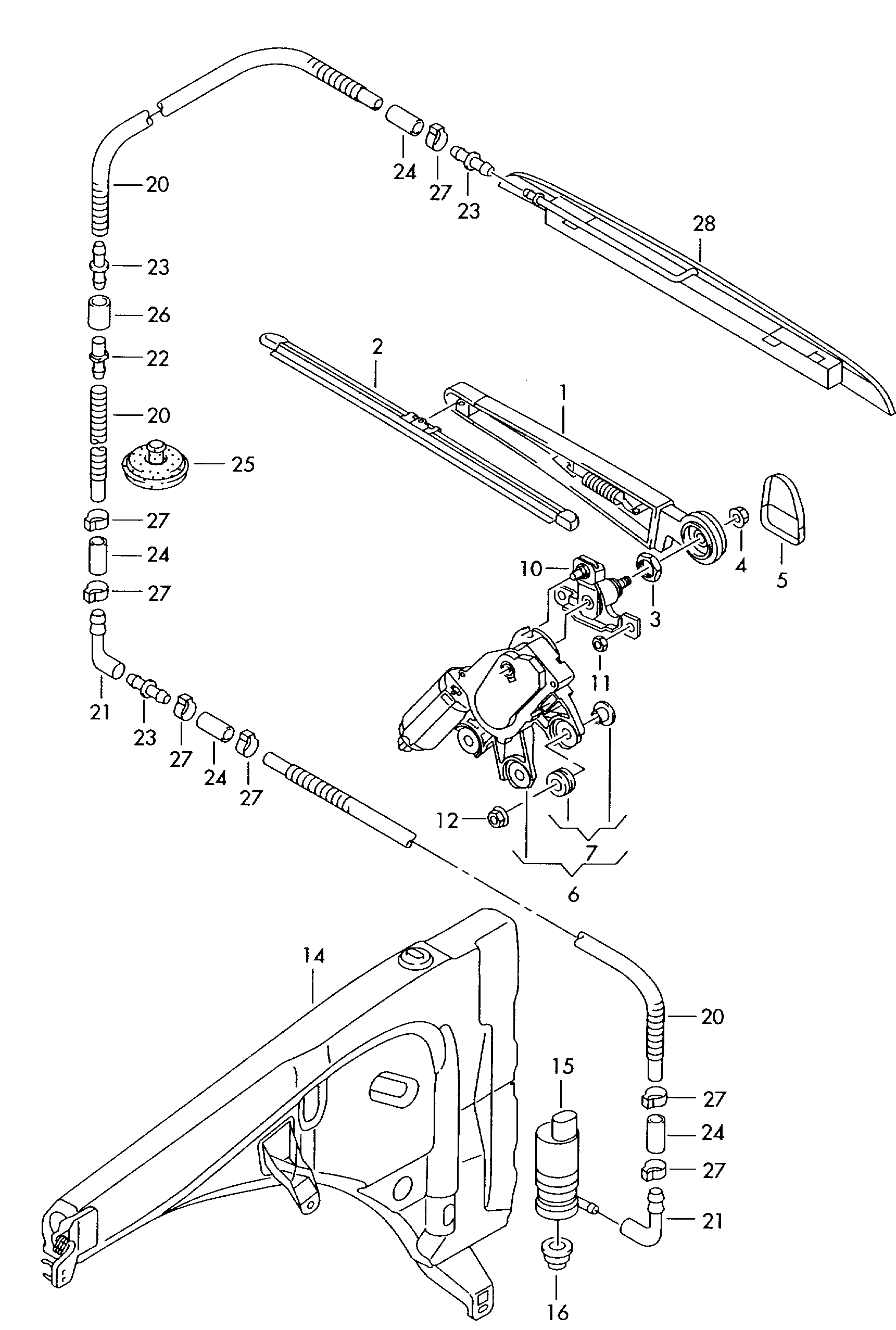 Seat 7L6 955 707 A - Рамо на чистачка, почистване на стъклата vvparts.bg