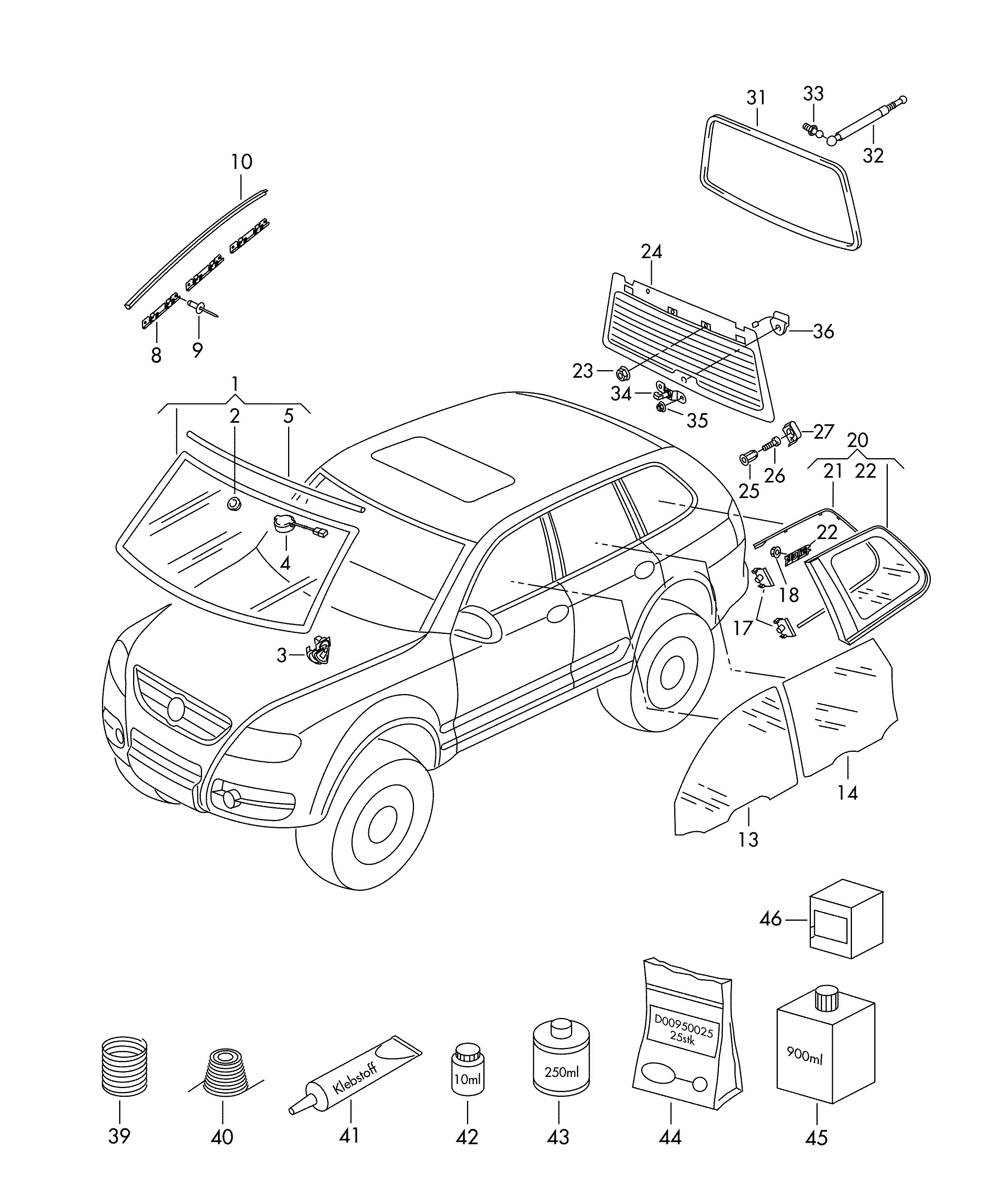 VAG 7L6 845 587A - Газов амортисьор, задно стъкло vvparts.bg