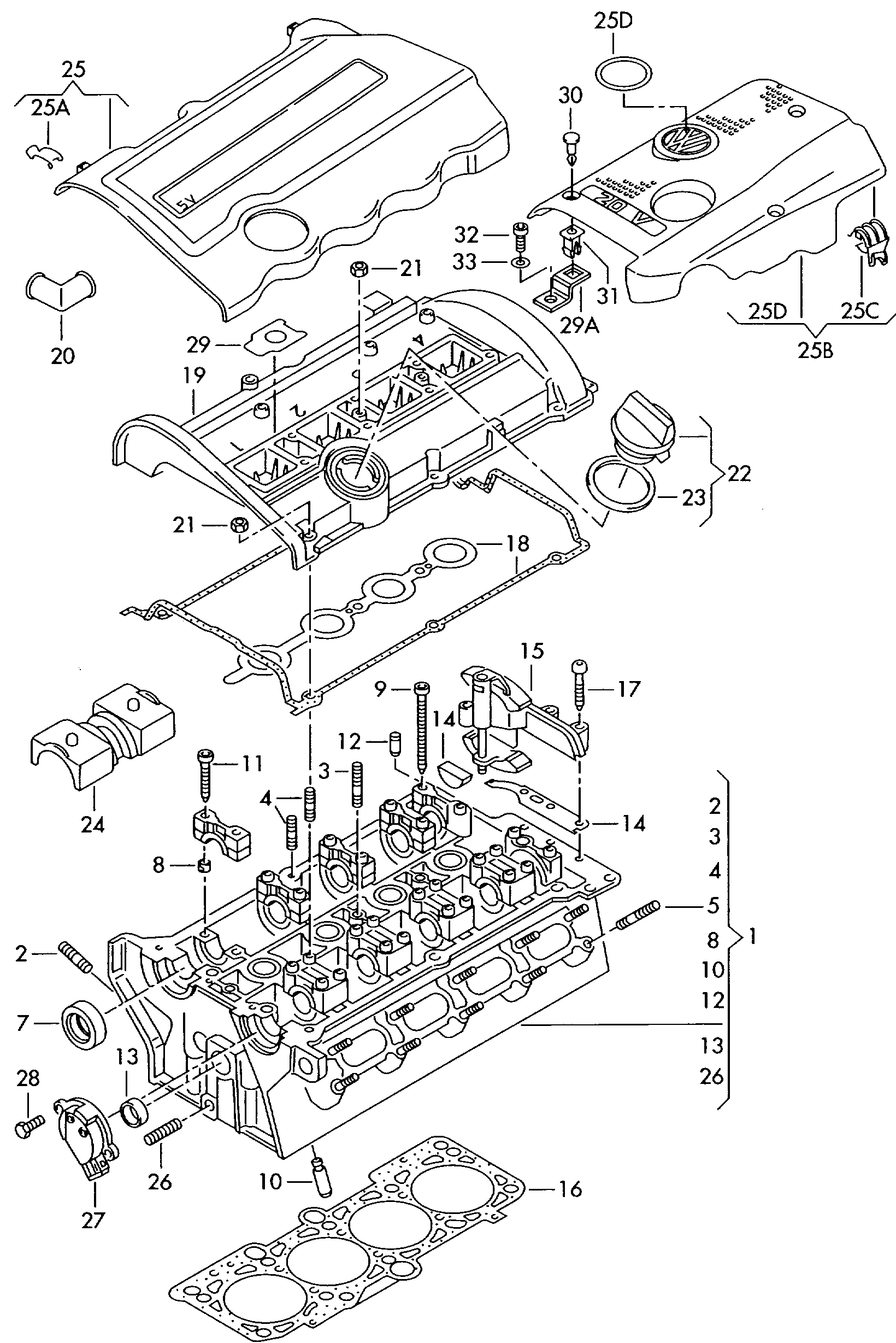 VAG 058103383Q - Гарнитура, цилиндрова глава vvparts.bg