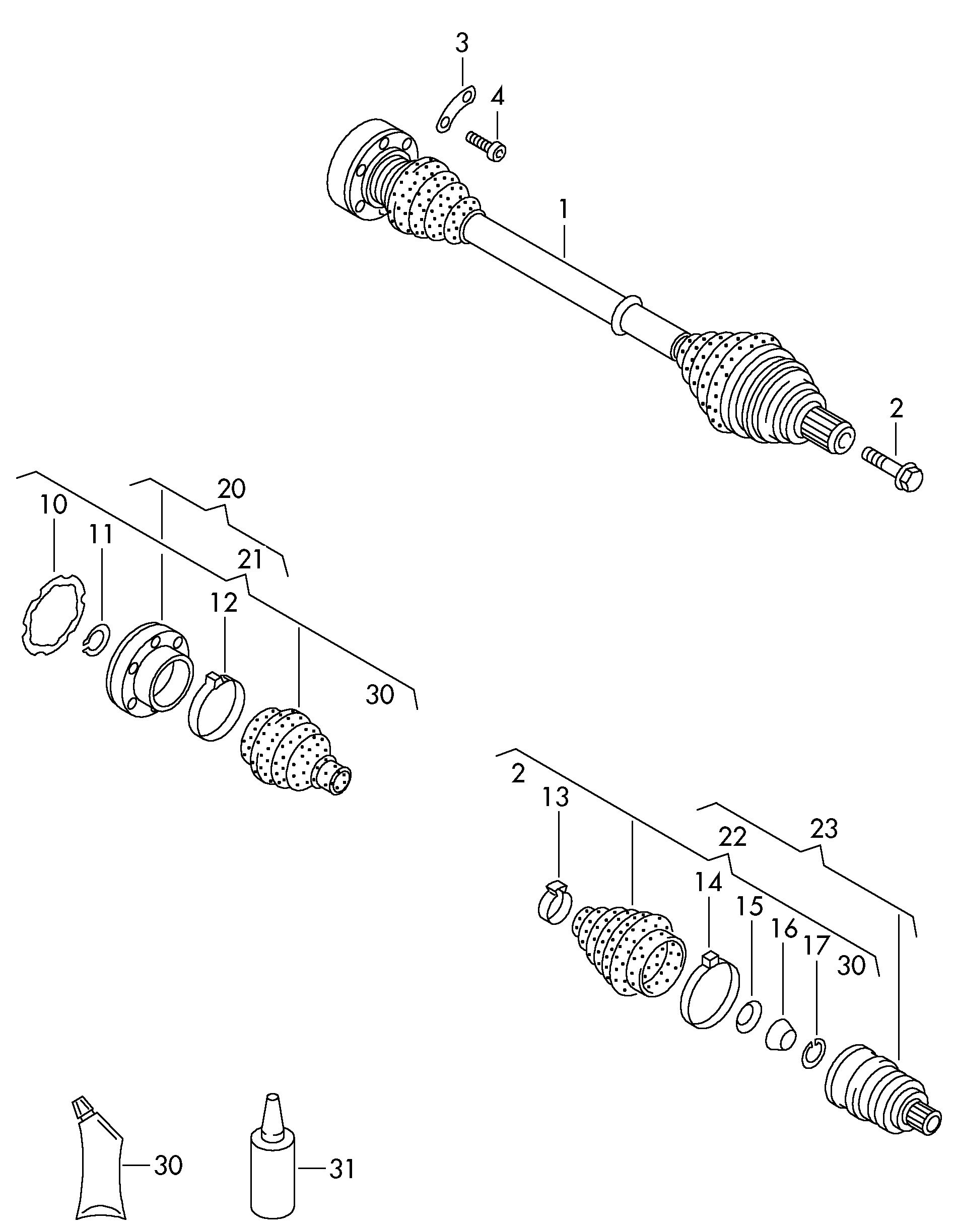 AUDI 7M0 498 201 A - Маншон, полуоска vvparts.bg