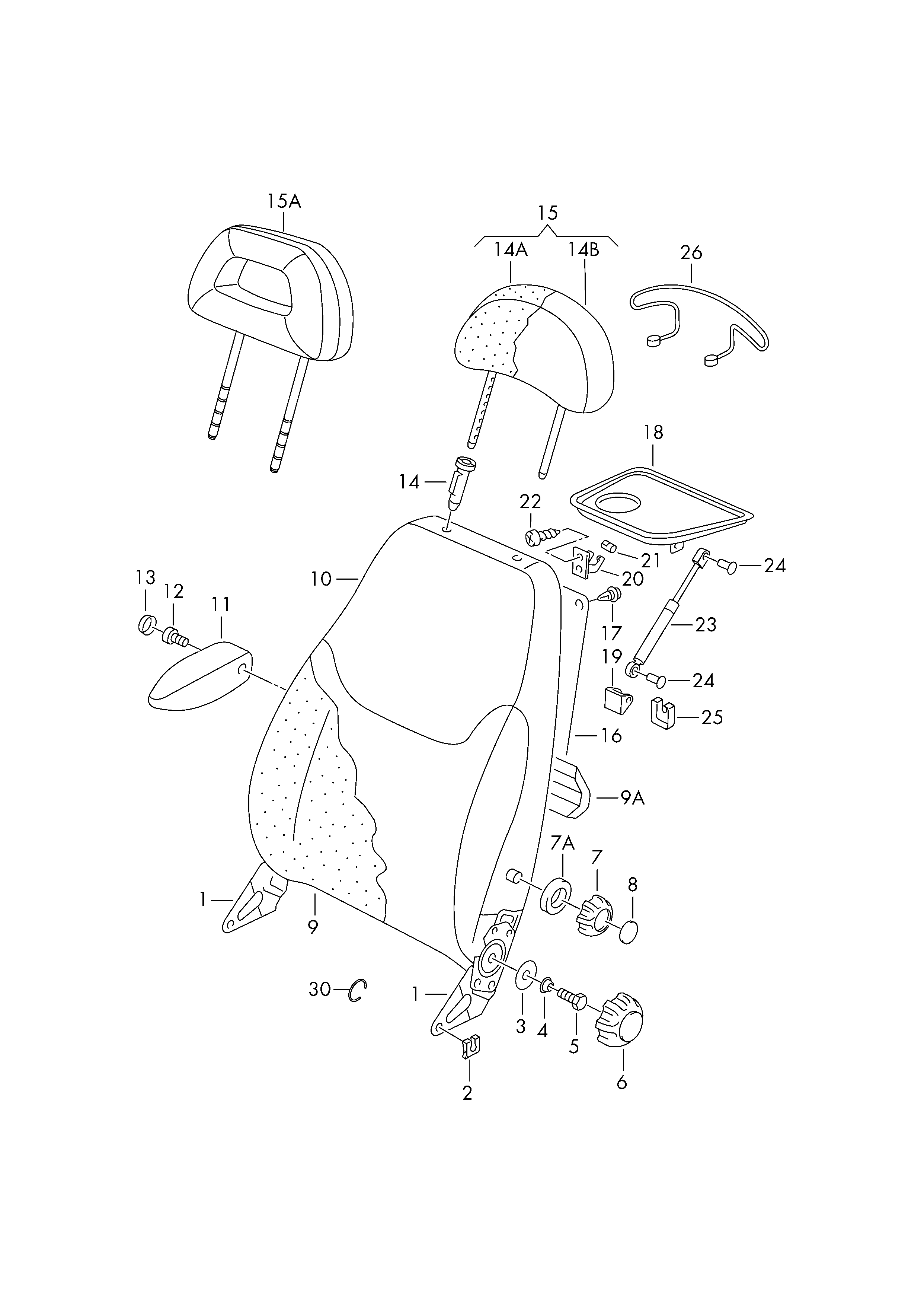 Seat 7M0 882 513 - Газов амортисьор, сгъваема маса vvparts.bg