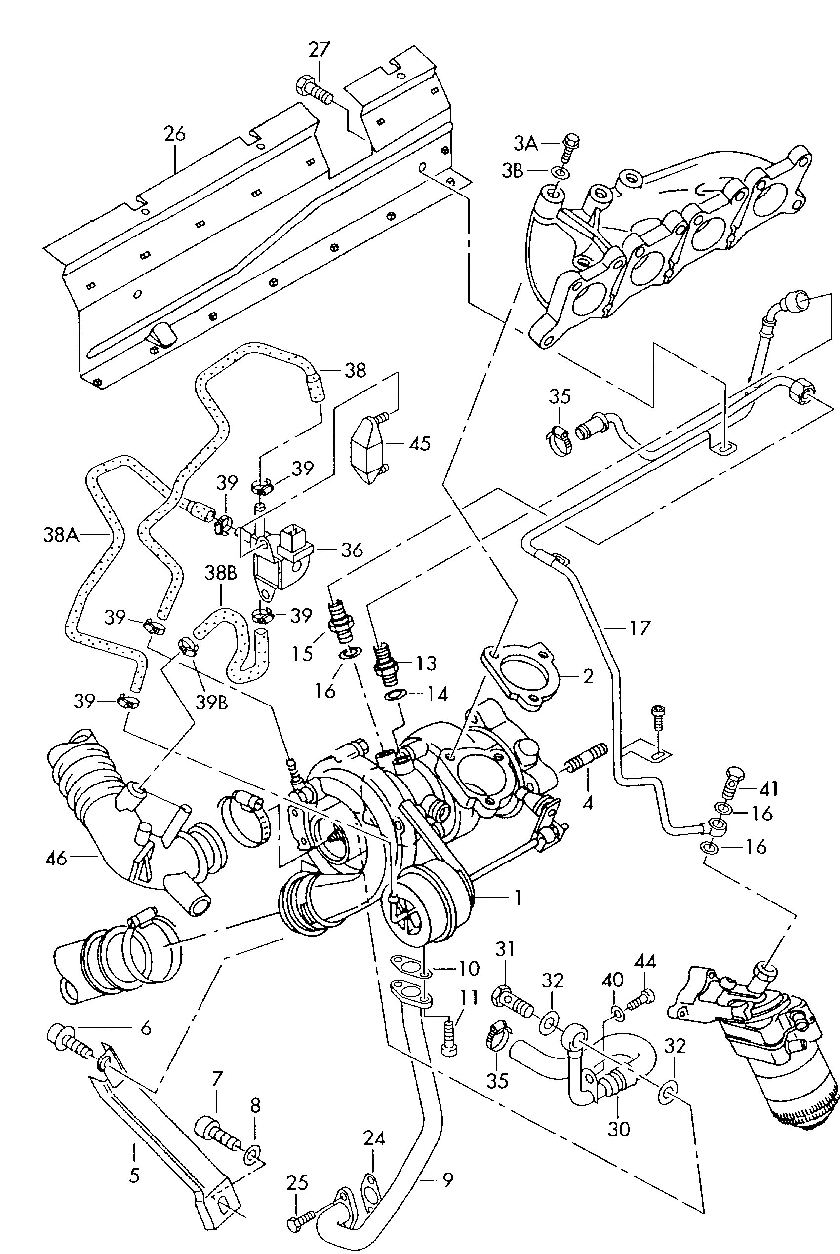 Seat 06A145778R - Масловод, турбина vvparts.bg